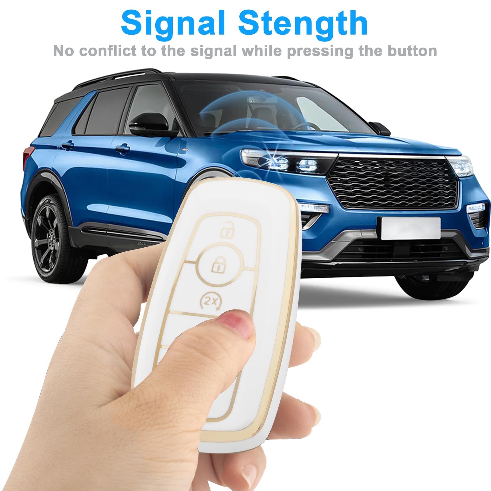 Xiyang Trade For For Ford Key Fob Cover With Keychain,Key Case Shell Protector Holder For Ford Explorer Fusion Escape Edge Exped
