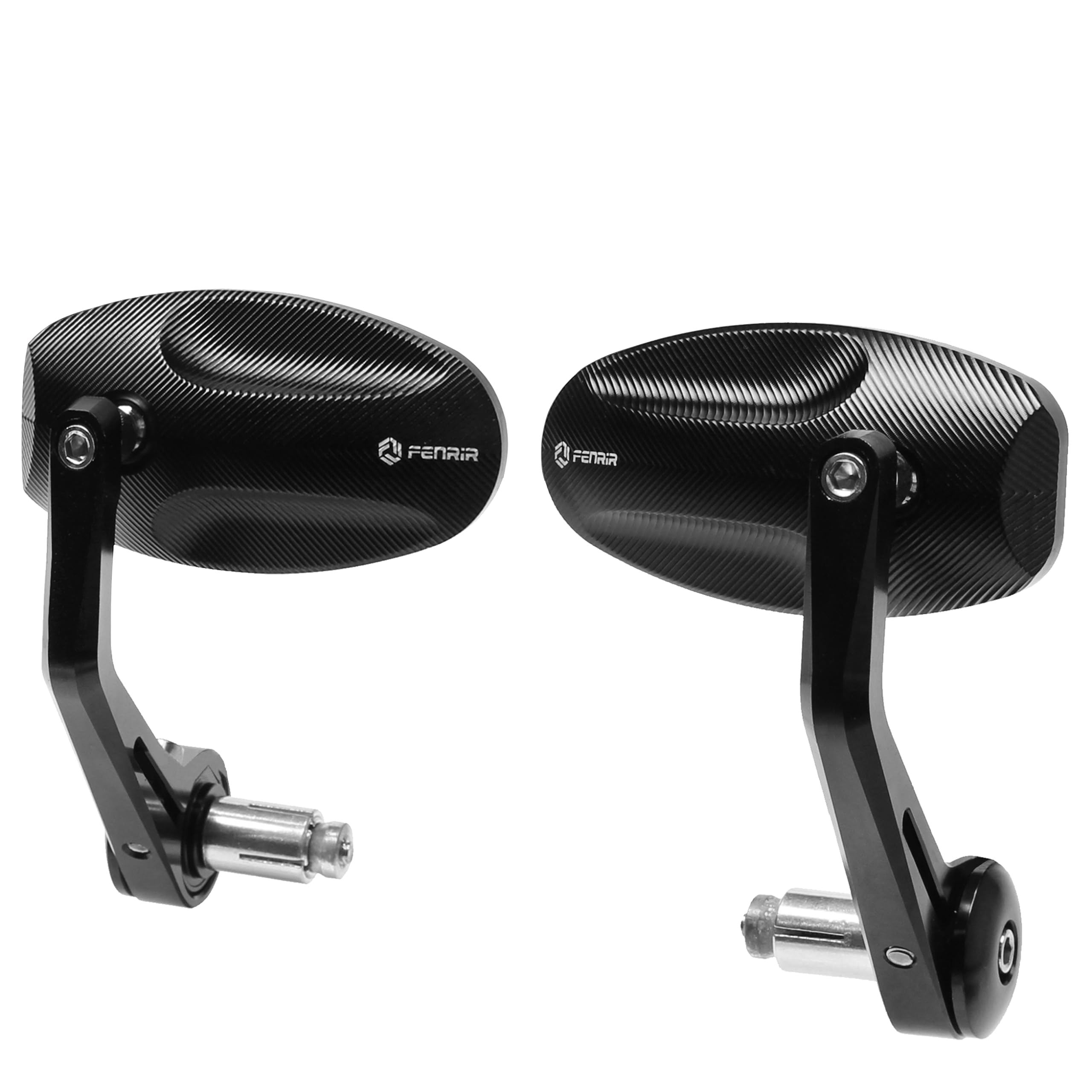 Fenrir Cnc Aluminum Alloy Cafe Racer Black Motorcycle Bar End Mirrors Side 22Mm 7/8' Inch Handlebar Mirror Universal Rear View For M8/M6 Standard Super Sport Naked Street Bike Cruiser Minimoto Scooter