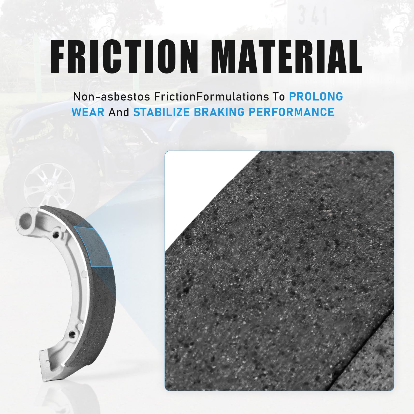 Rear Brake Shoes For Yamaha Grizzly 350 Bruin 250 350 Big Bear 250 2004-2014 Big Bear 400 2005-2006 Wolverine 350 2006-2009 Kodiak 400 2003-2004 Oem# 5Vh-Wf536-00-00