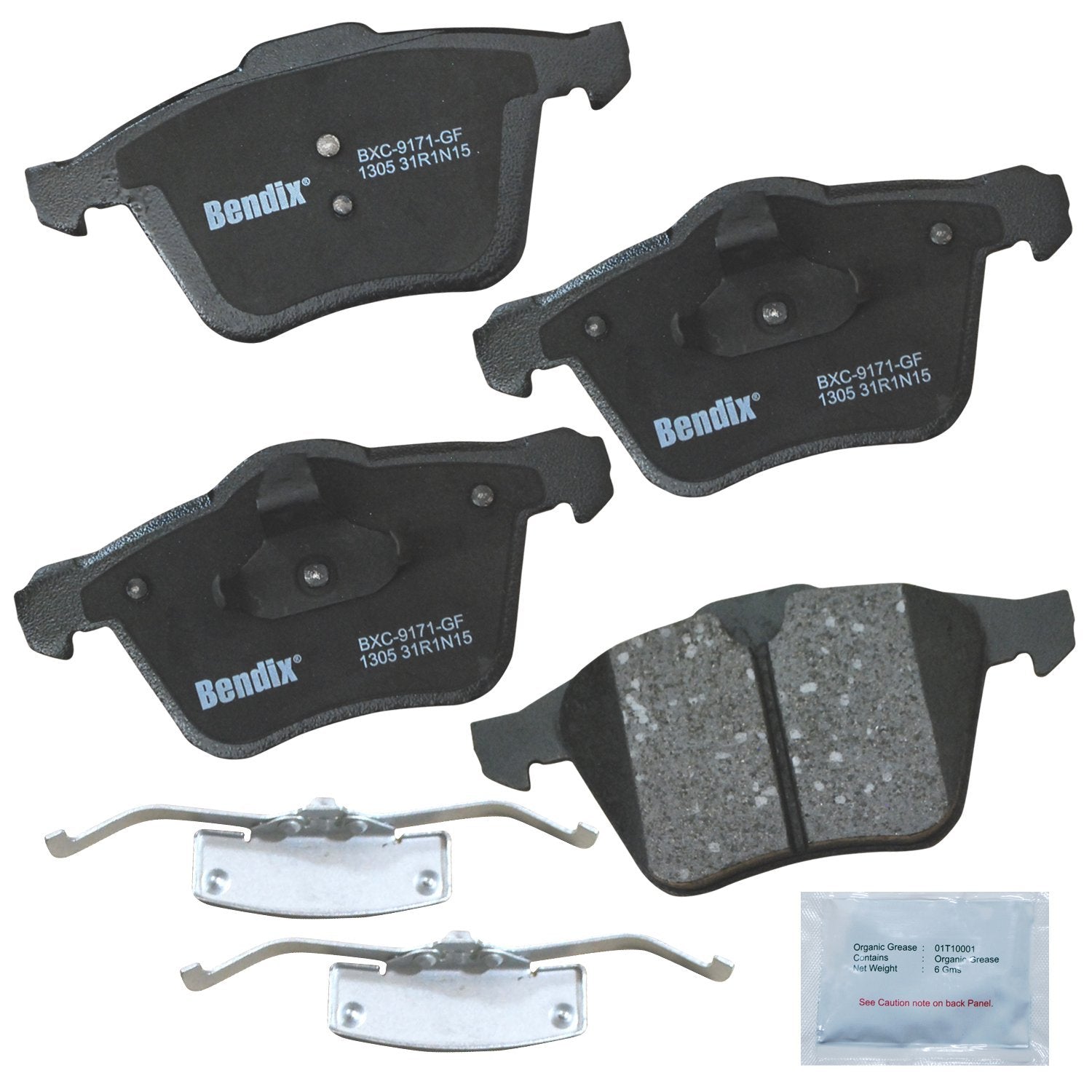 Bendix Priority1 Cfc1305 Ceramic Front Brake Pads For Select Models Volvo S60, S60 Cross Country, S80, V40, V40 V60, V60 V70, V9
