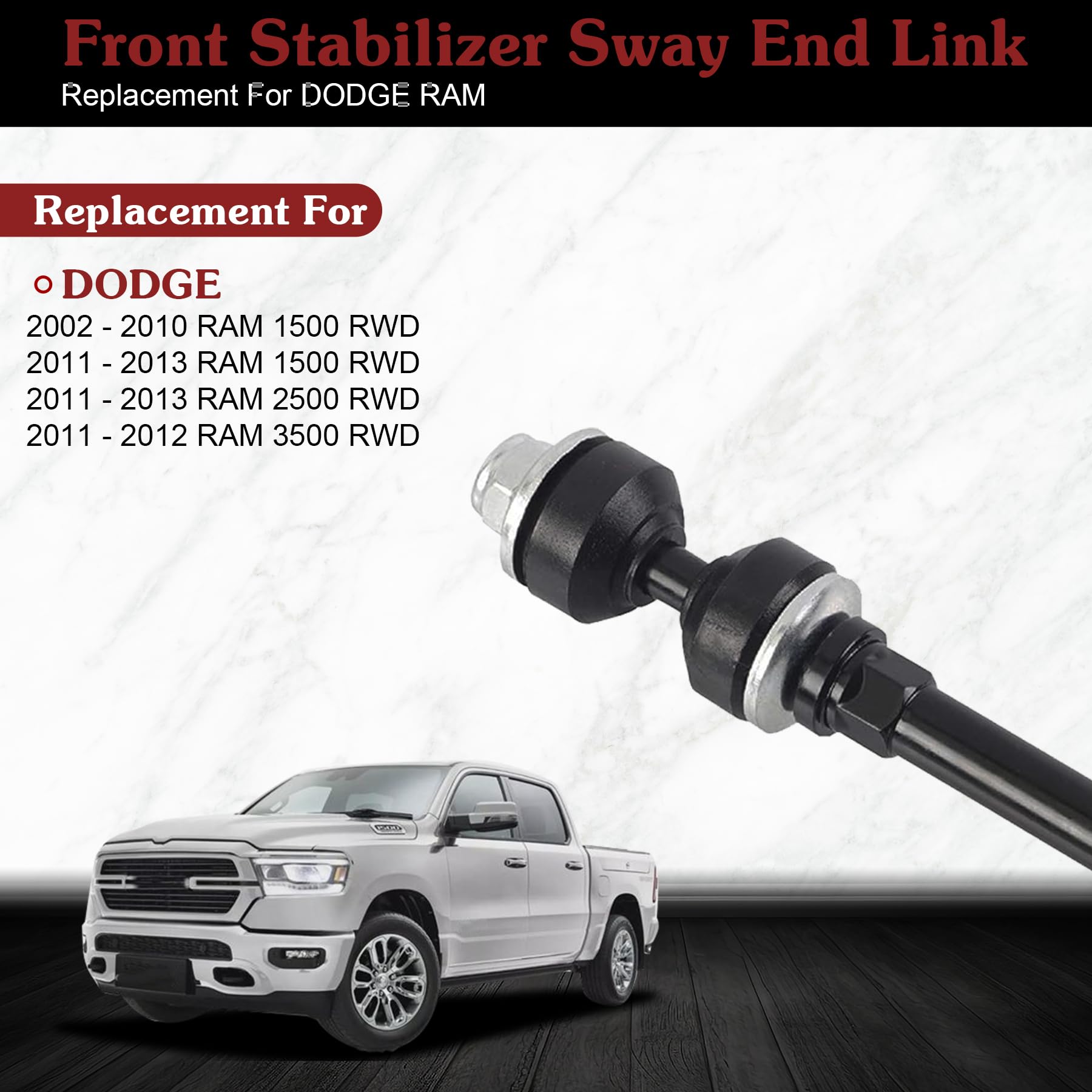 Stiueoav K7400 Sway Bar Link - Front Stabilizer End Link Compatible With 2011 2012 2013 Ram 1500/2500/3500
