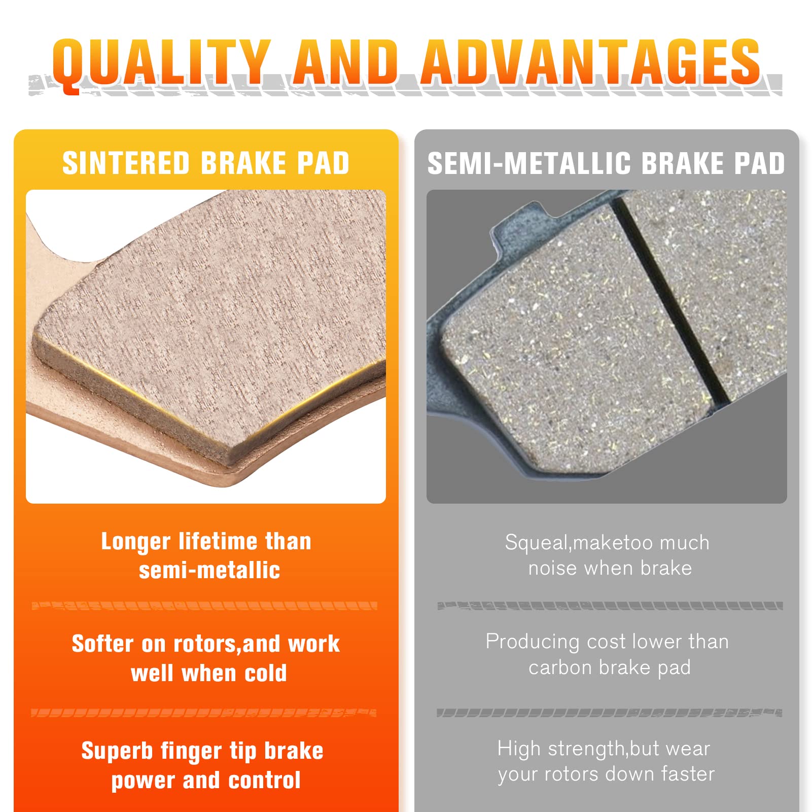 Front & Rear Brake Pads Sintered for Harley Davidson FLHR Road King FLHX Street Glide,08-20 FLHTCU Ultra Classic Electra Glide V