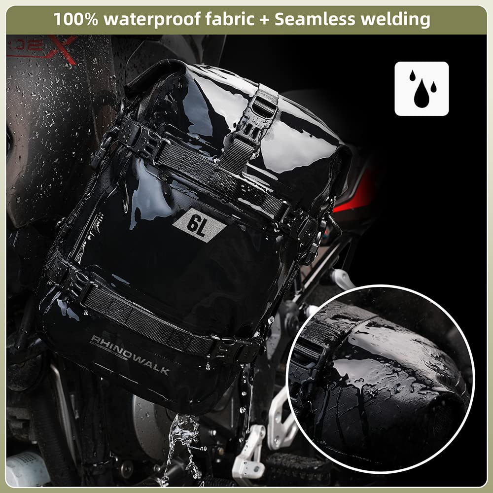Rhinowalk Motorcycle Front Bumper Bag Tail Bag Motorbike Side Bag 6L Full Waterproof Moto Saddle Pannier Bag Professional Motor