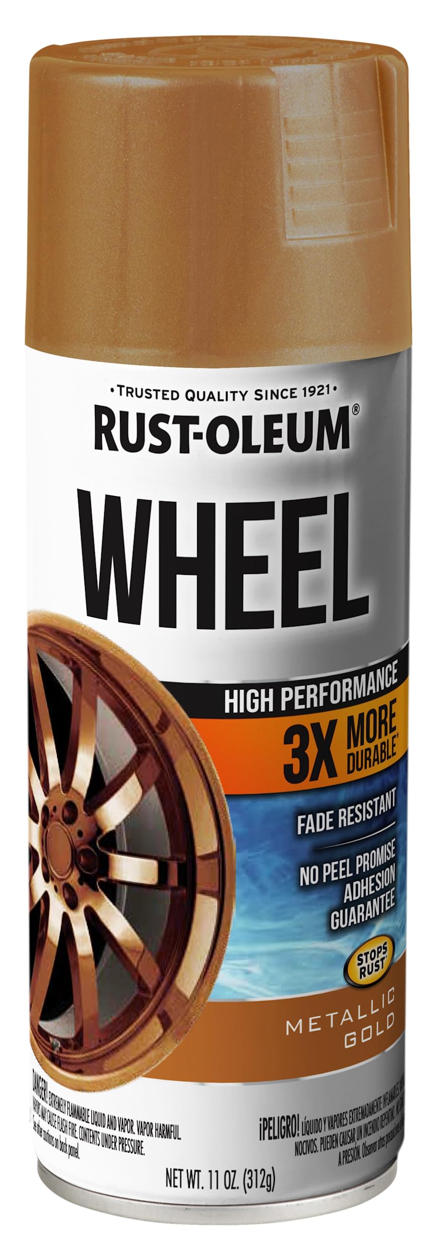 Rust-Oleum 368077 High Performance Wheel Spray Paint, 11 oz, Gold, (Pack of 1)