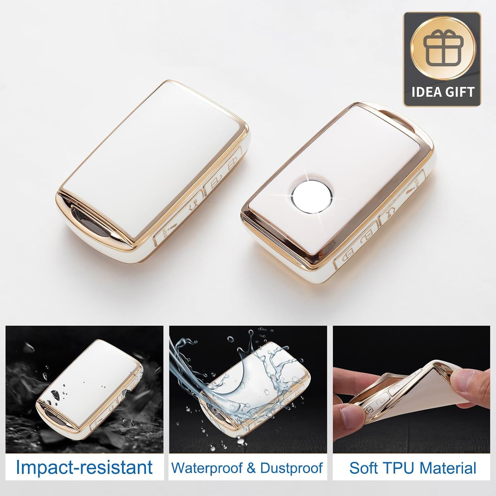 Cacarlike For Mazda Key Fob Cover With Mazda Keychain, Car Key Fob Case Compatible With Mazda 3 6 Cx 5 9 30 50 Smart Key Protect