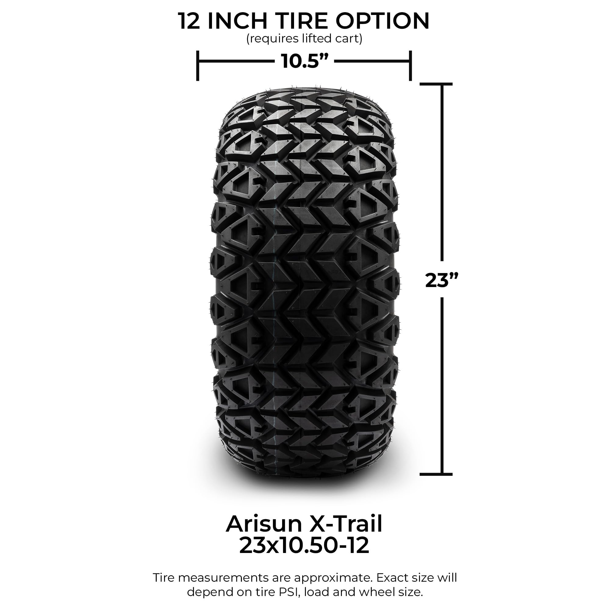 Arisun X-Trail 23x10.50-12 DOT Golf Cart Tire All-Terrain (6-Ply) - Single