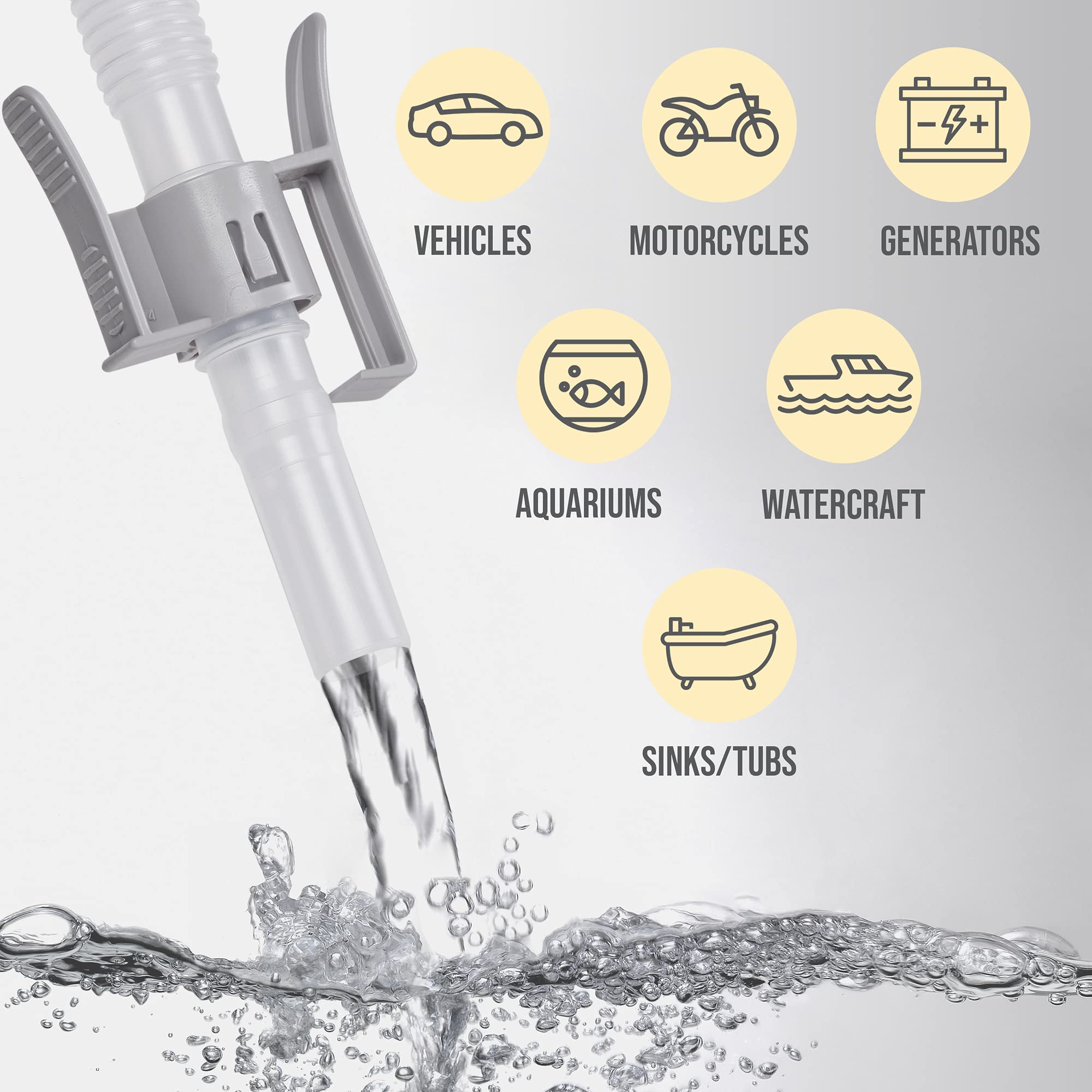 Deway Automatic Fuel Transfer Pump - 3X More Powerful D Battery Powered, Extra Long Hose Fits All Size Cans, Portable Liquid Pum