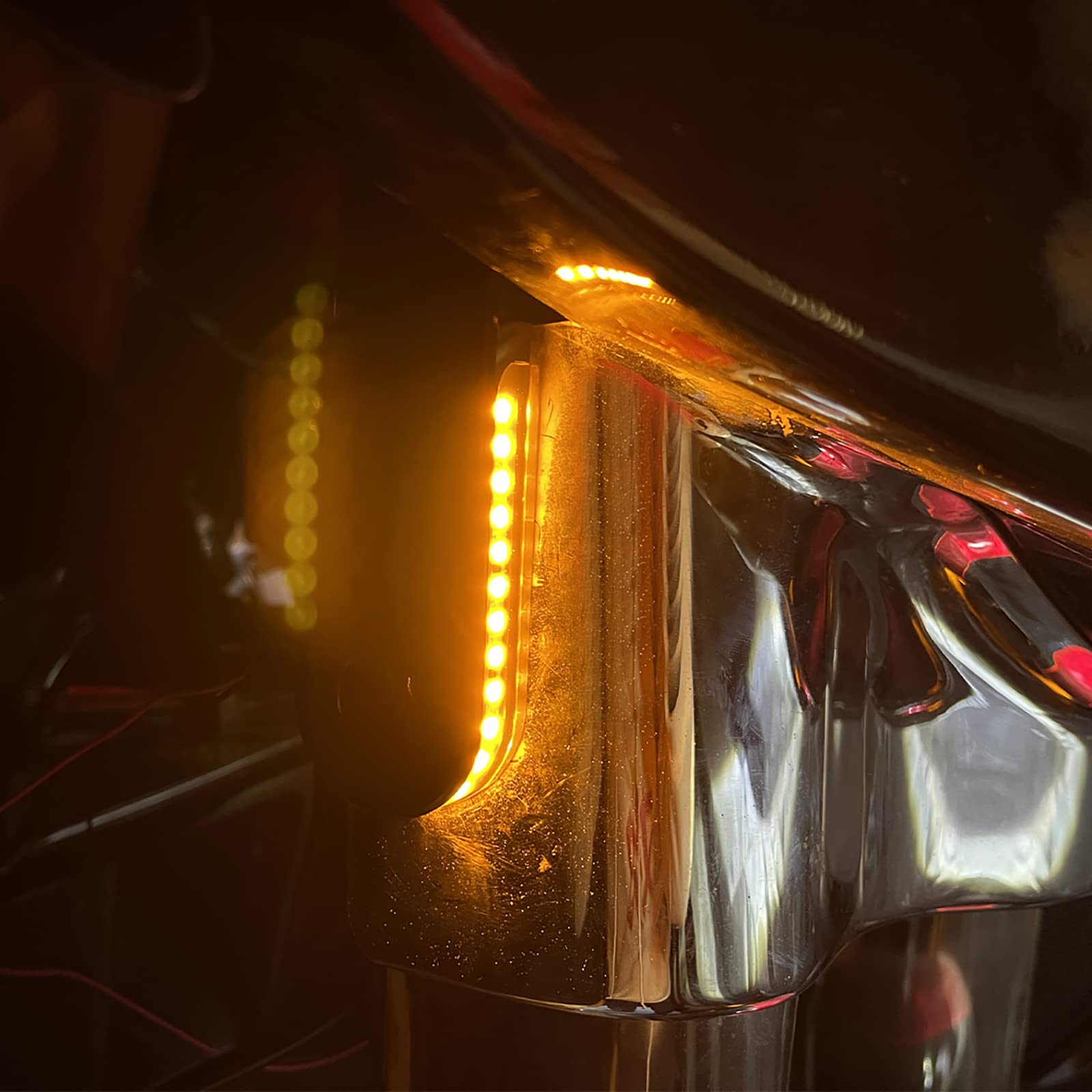 Hdbubalus Motorcycle Front Flush Fork Turn Signals Brackets Shock Absorber Led Side Lamp For Harley Touring Street Glide Road Ki