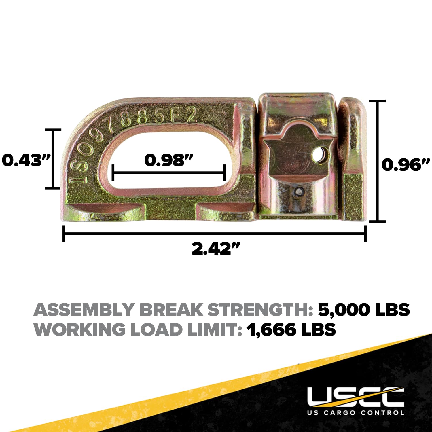 US Cargo Control L Track Double Stud Fitting (10 Pack) 5,000 Pounds Break Strength, Use with L Track Rails in Truck Bed or Trailer to tie Down ATV, Motorcycle, Automatic Locking with Spring Release