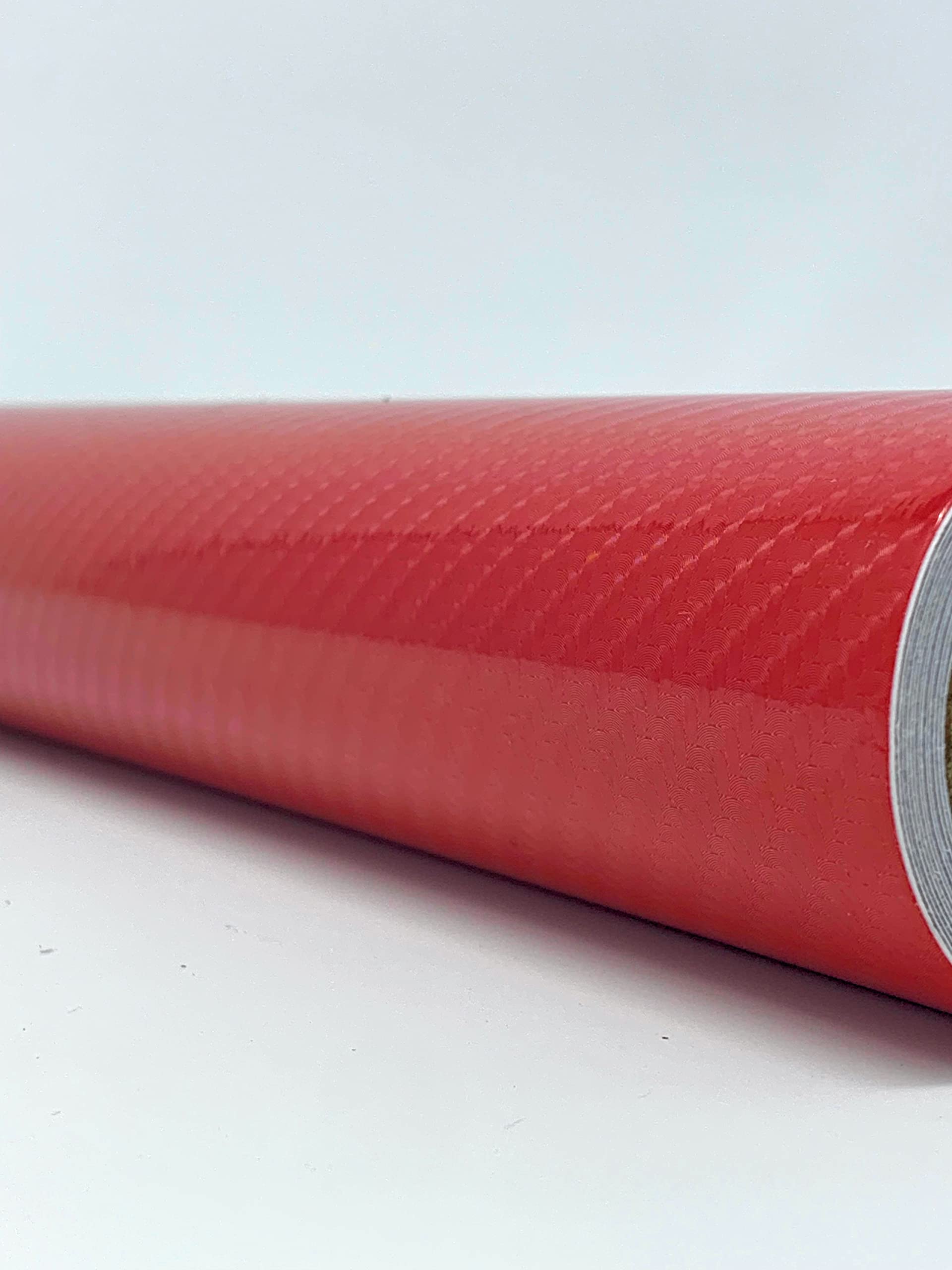Rockrose Epoxy High Gloss 5D Red Carbon Fiber Vinyl Wrap, Anti-Wrinkle, Air Release Automotive Bubble Wrap, Self Adhesive Car Vi