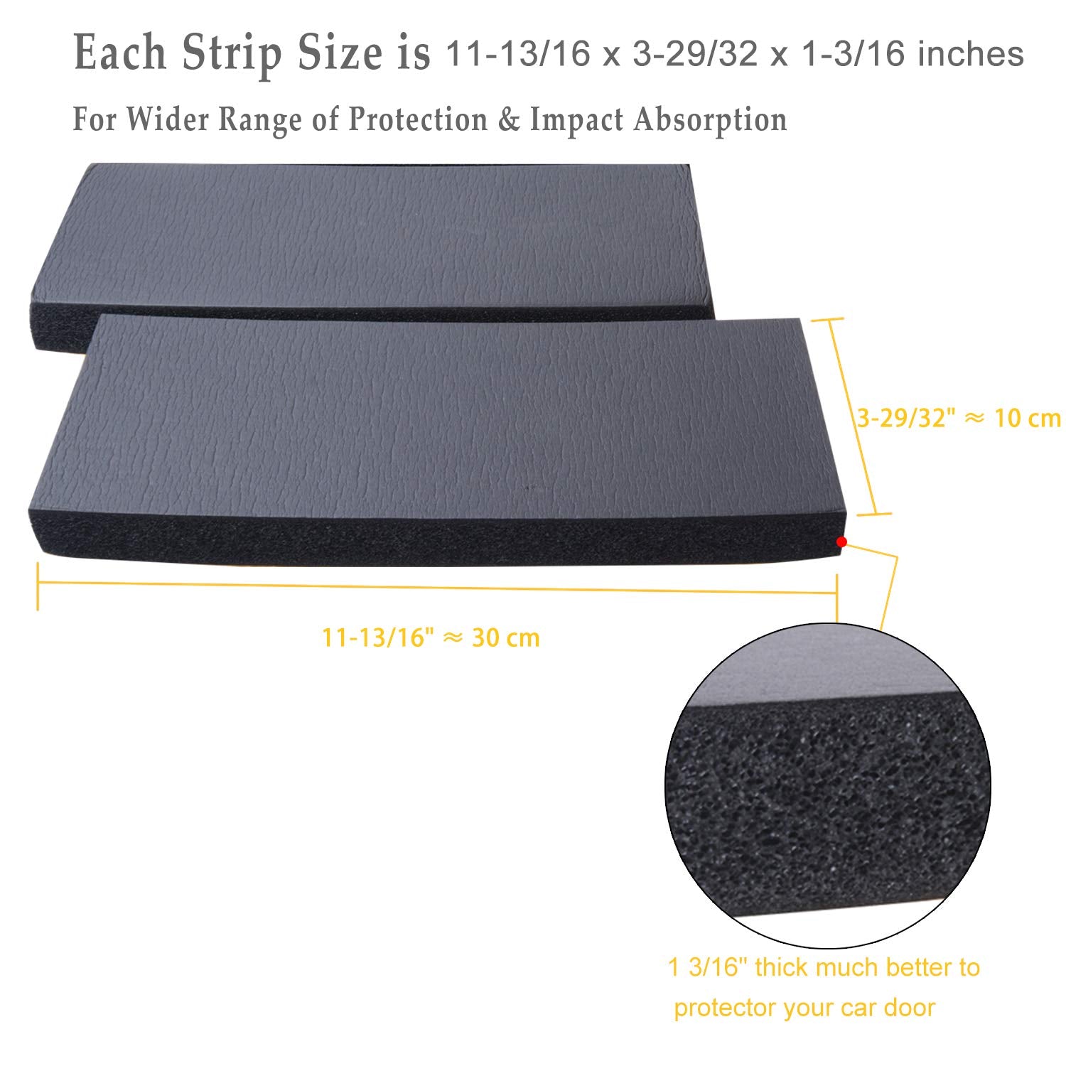 Garage Wall Protector Bumper Guards - 6 Pack Universal 1-3/16 Thick Car Door Edge Guard Self-Adhesive Comprehensive Protection Eva Foam Scratch Prevention Padding For Warehouse Parking Narrow Garage