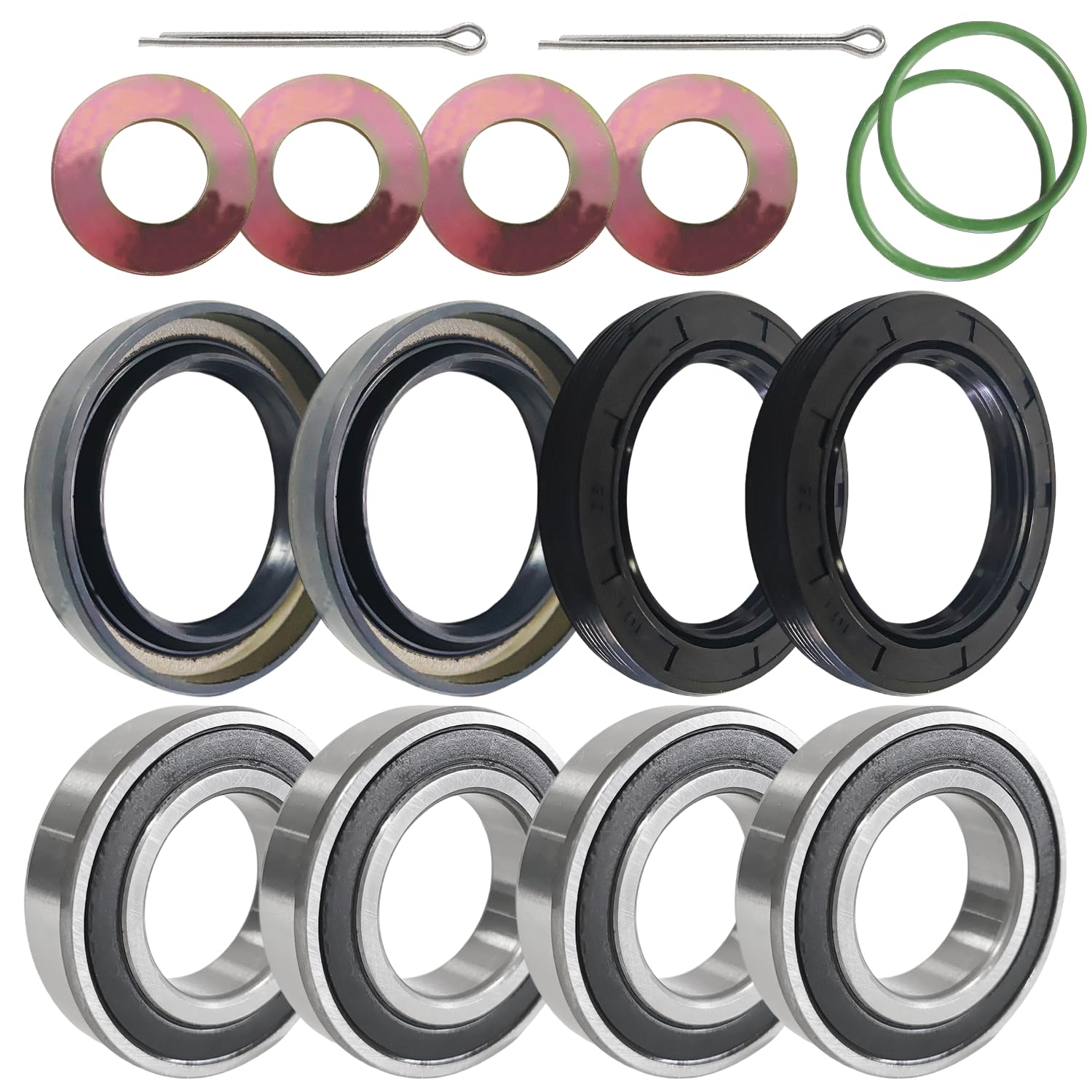 Biglknm Front Wheel Bearing Seal Kits For Yamaha Rhino 450 660 700 Grizzly 400 450 Big Bear 350 400 Kodiak 400 450 Wolverine 350 400 Repalce # 93106-38046-00/90201-16804-00