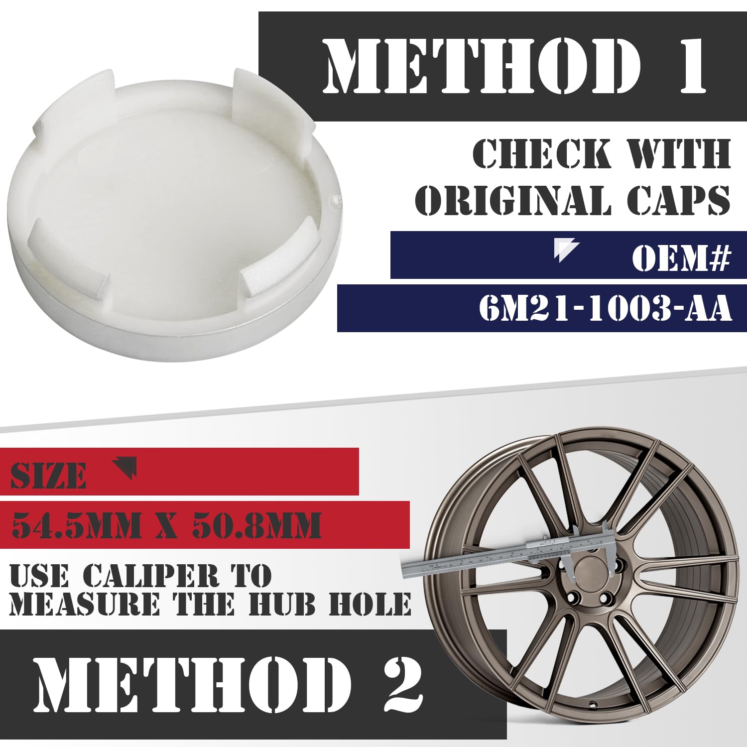 Kitspro 2.15Inch 55Mm Wheel Center Caps For Ford Edge Escape Focus Fusion Rim Hub Caps 6M21 1003 Aa, Pack Of 4 (Silver, Outer 55