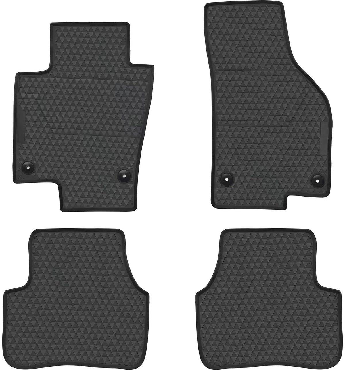 Matericuo Car Floor Mats Custom Fit For Volkswagen Vw Cc 2009-2017 Black Rubber Auto Liner Mats All Weather Protection Odorless