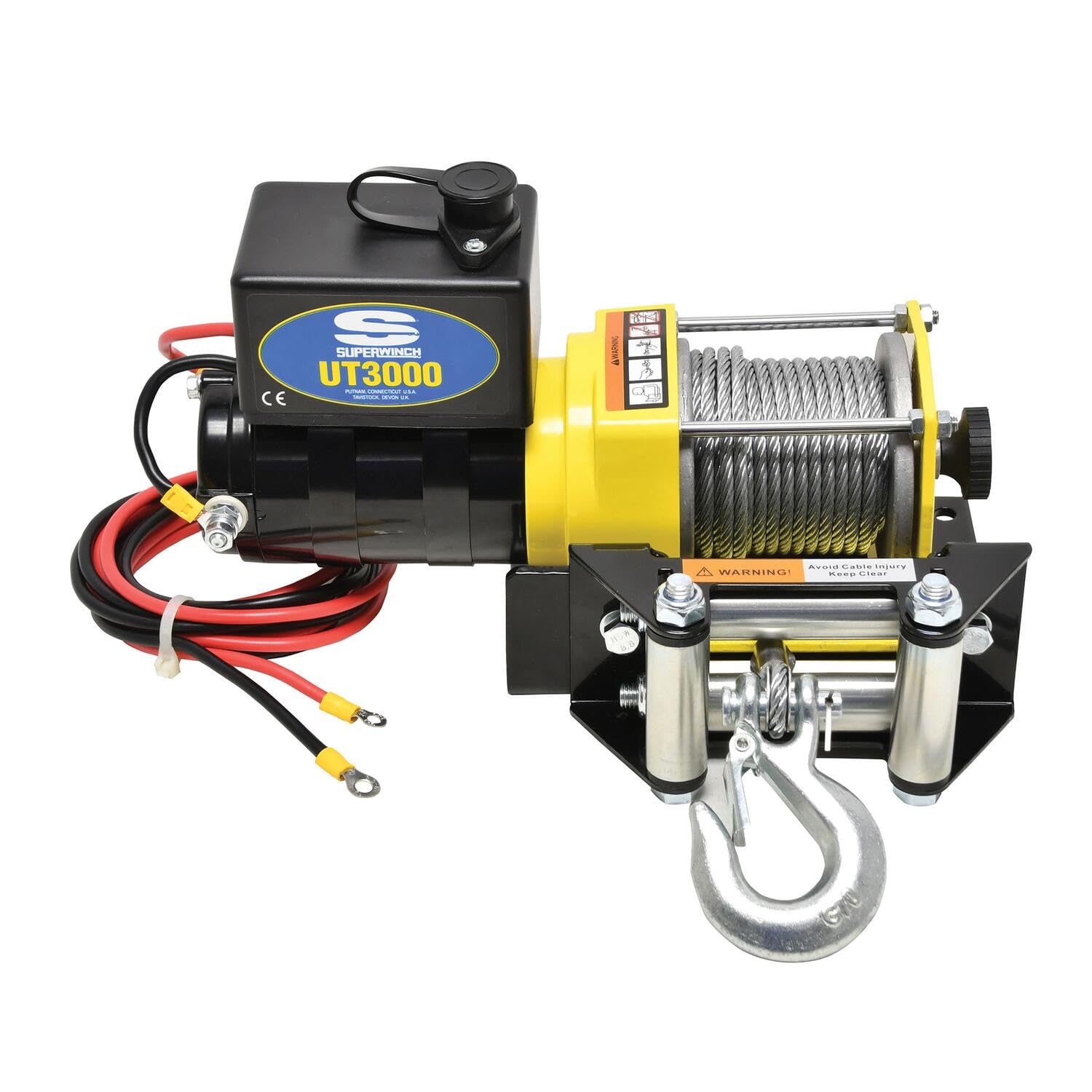 Superwinch 1331200 UT3000 Winch 3000lb(1360kg) Single Line Pull with Roller Fairlead 3/16 x 40 Steel Wire Rope Corded Handheld 