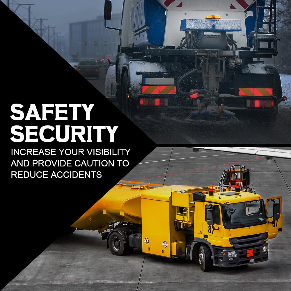 Xprite Cob Led White Amber/Yellow Roof Top Warning Strobe Light 19 Flash Modes W/Magnetic Base Mini Beacon Lights Bar For 12V Ha