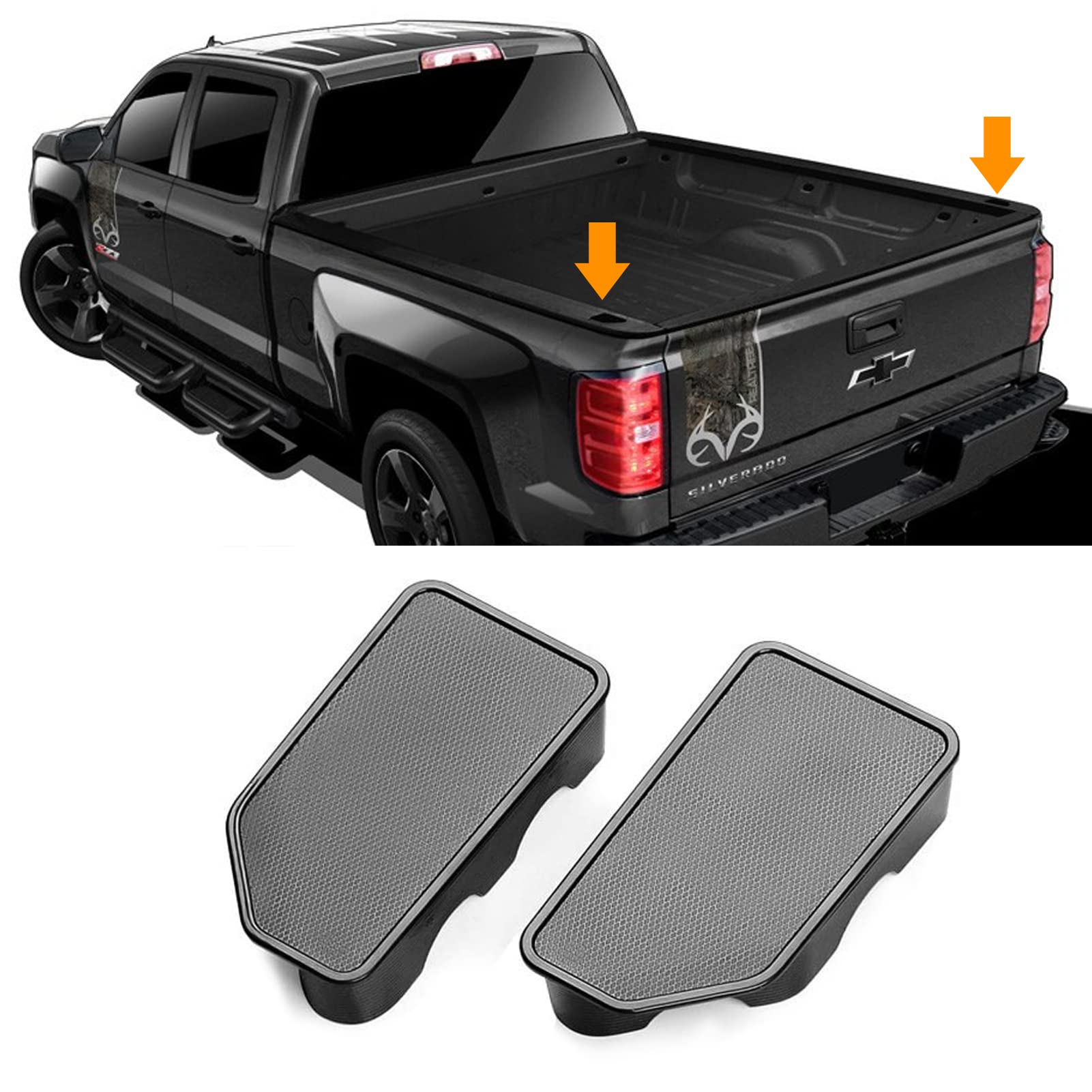 Ttcr-Ii For Gmc Sierra And Chevy Silverado Bed Rail Stake Hole Covers 2014-2018, Truck Bonneau Covers Stake Pocket Plugs For Sie