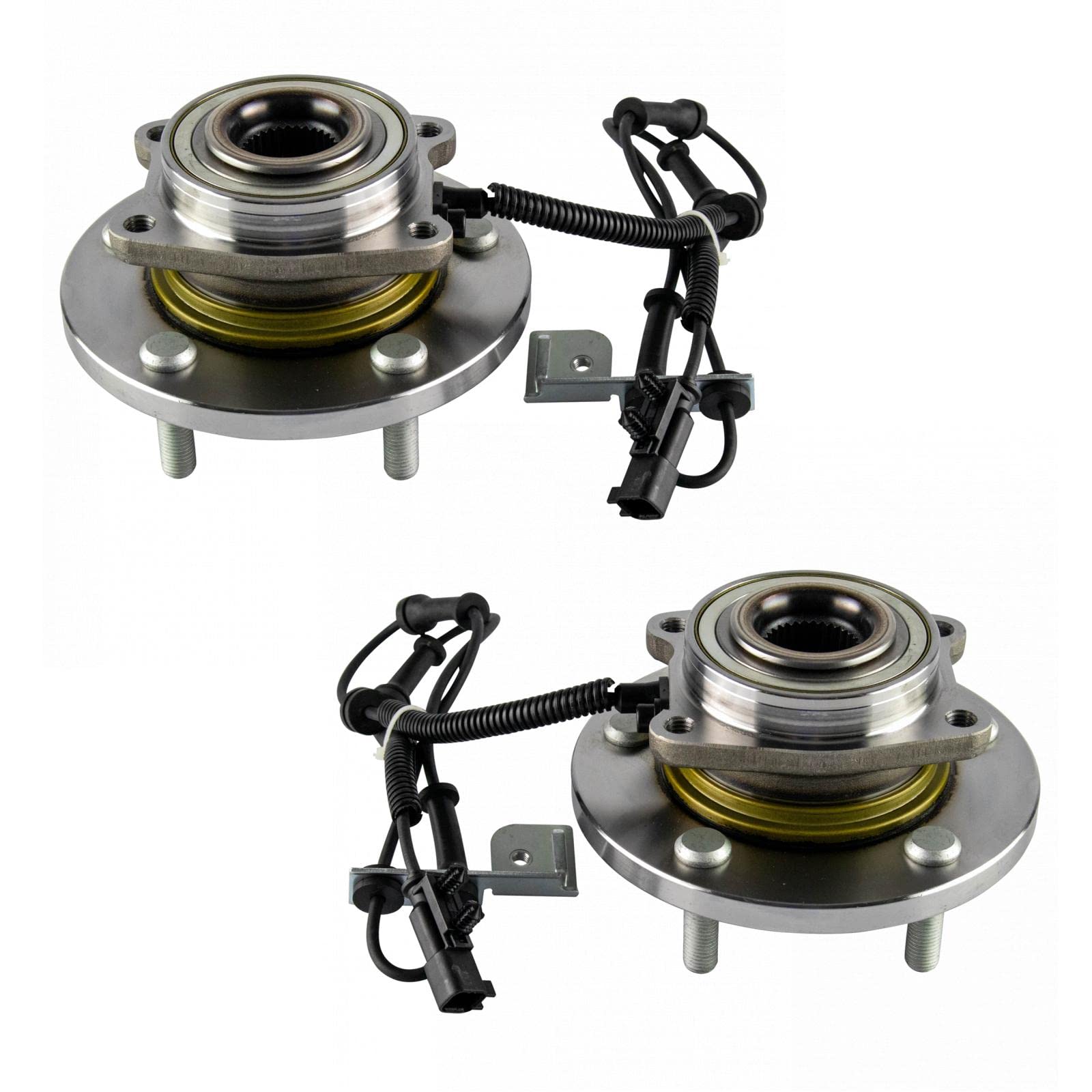 Trq Front Wheel Hub Bearings Assembly Set Driver & Passenger Side Compatible With 2012-2016 Chrysler Town & Country 2012-2020 Do