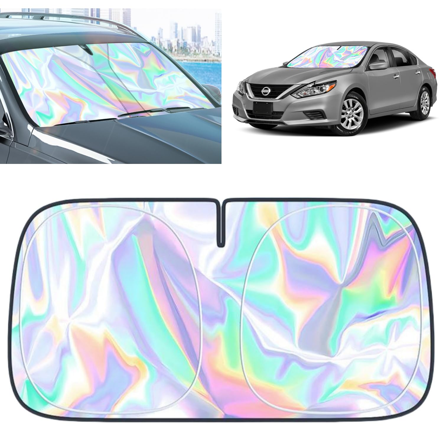 for Nissan Altima Windshield Sun Shade - Foldable Windshield Cover Sun Shade Altima 2007-2025 Accessories Protect Car from Sun R