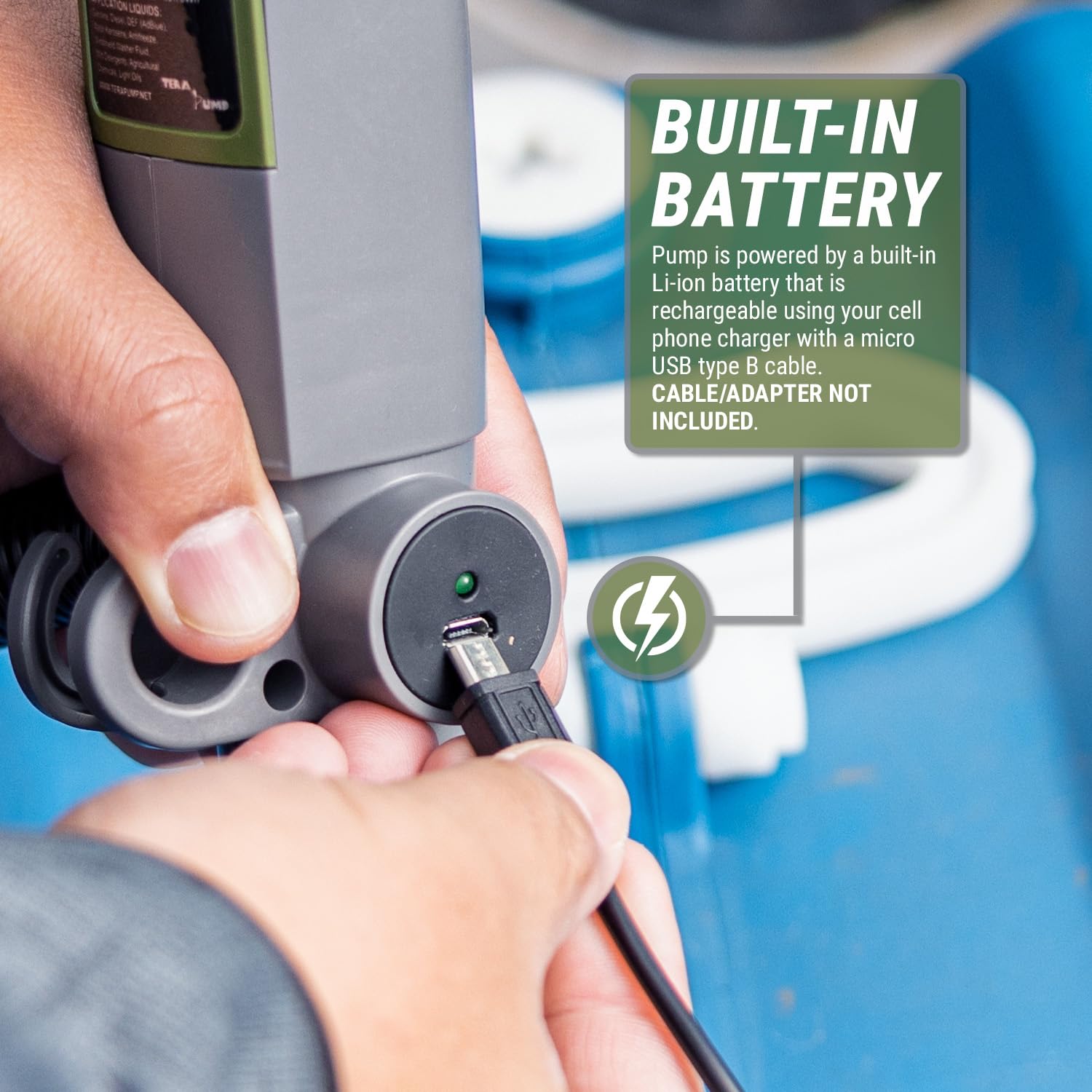 TERA PUMP 2X More Powerful Rechargeable Battery Liquid Transfer Pump, Up to 20% Faster Flow, 11.7 Liter per Minute, Precise Nozz