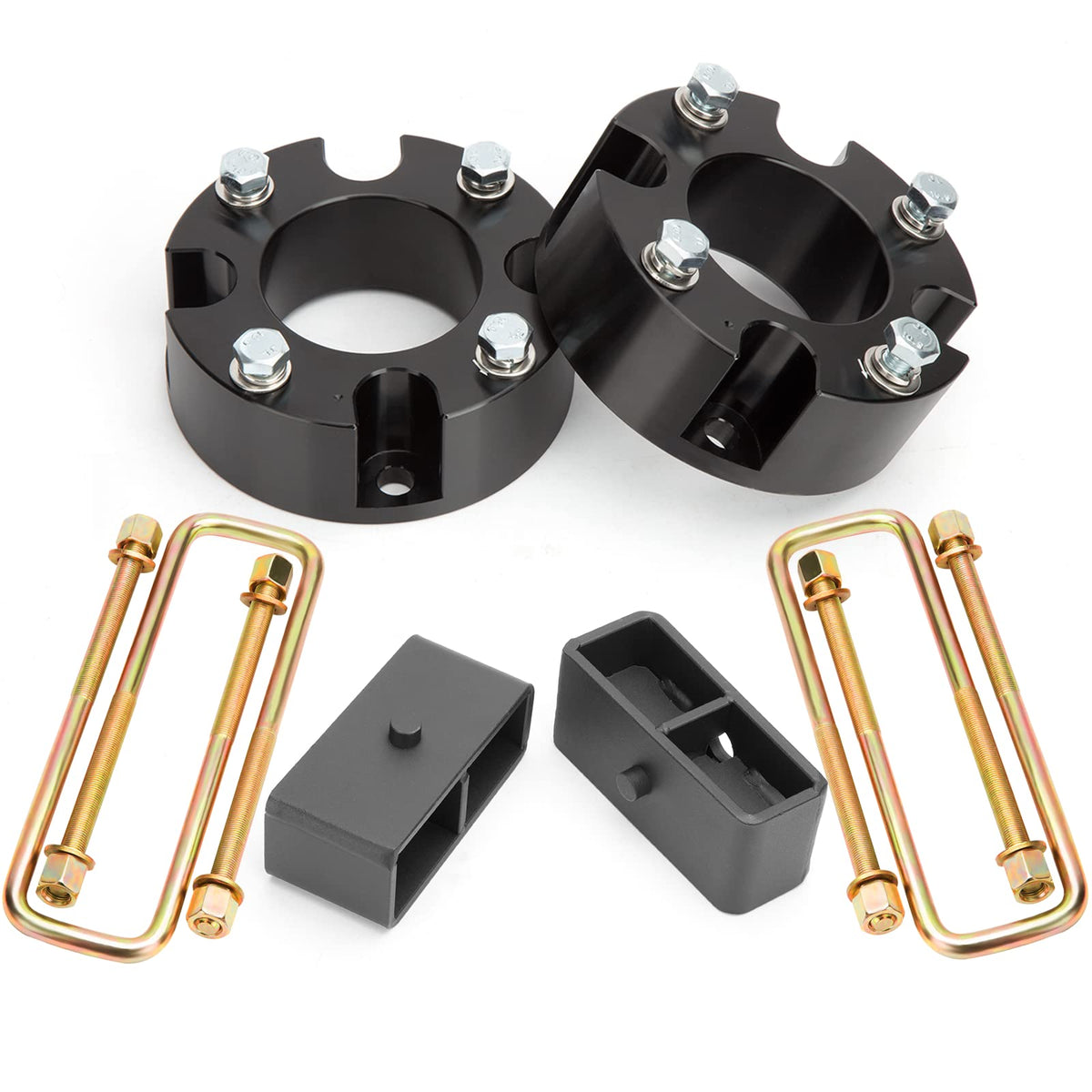 Dynofit Leveling Lift Kits For Tundra 2007-2021, 3'' Front Strut Spacers And 2'' Rear Blocks Kit, Lift Spacers And Lift Block Wi