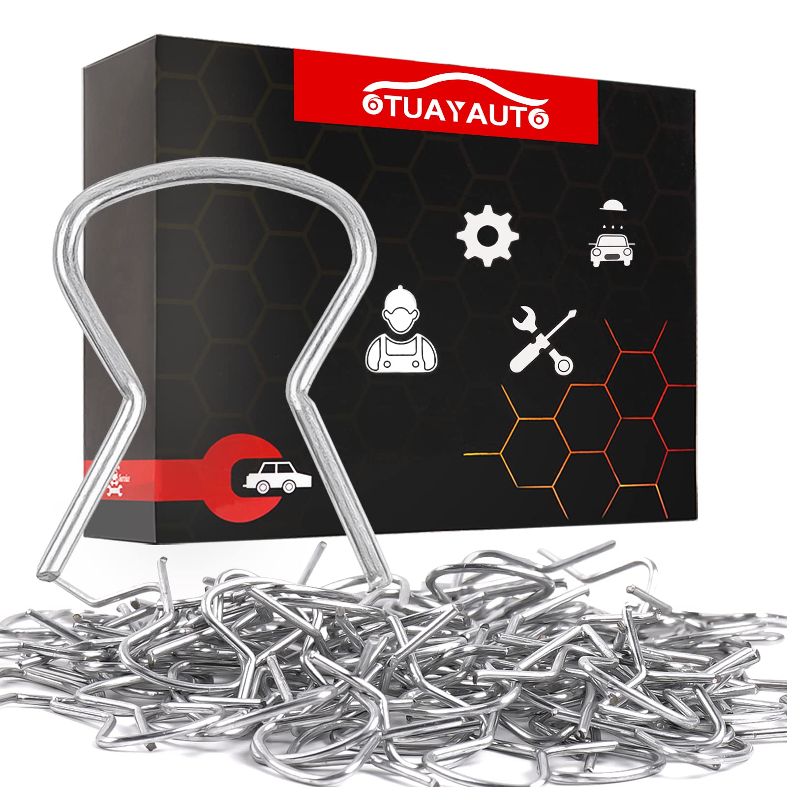 OTUAYAUTO 100Pcs Window Crank Handle Clips - Replacement for Dodge Ram Chevy Jeep GM Ford Toyota Door Handle Retainer Clips