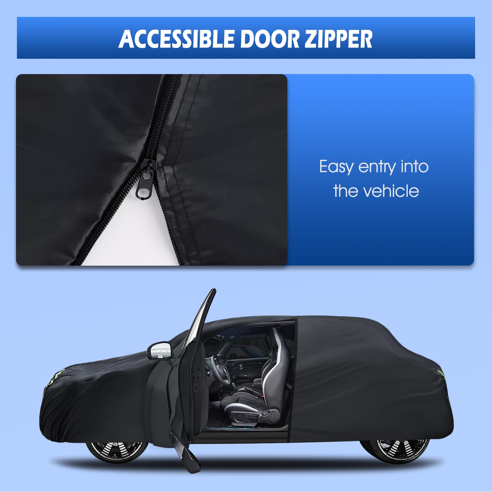 6 Layers Car Cover Waterproof All Weather For Automobiles, Size A1 Universal Fit For Nissan Versa, Kia Rio, Hyundai Accent, Audi