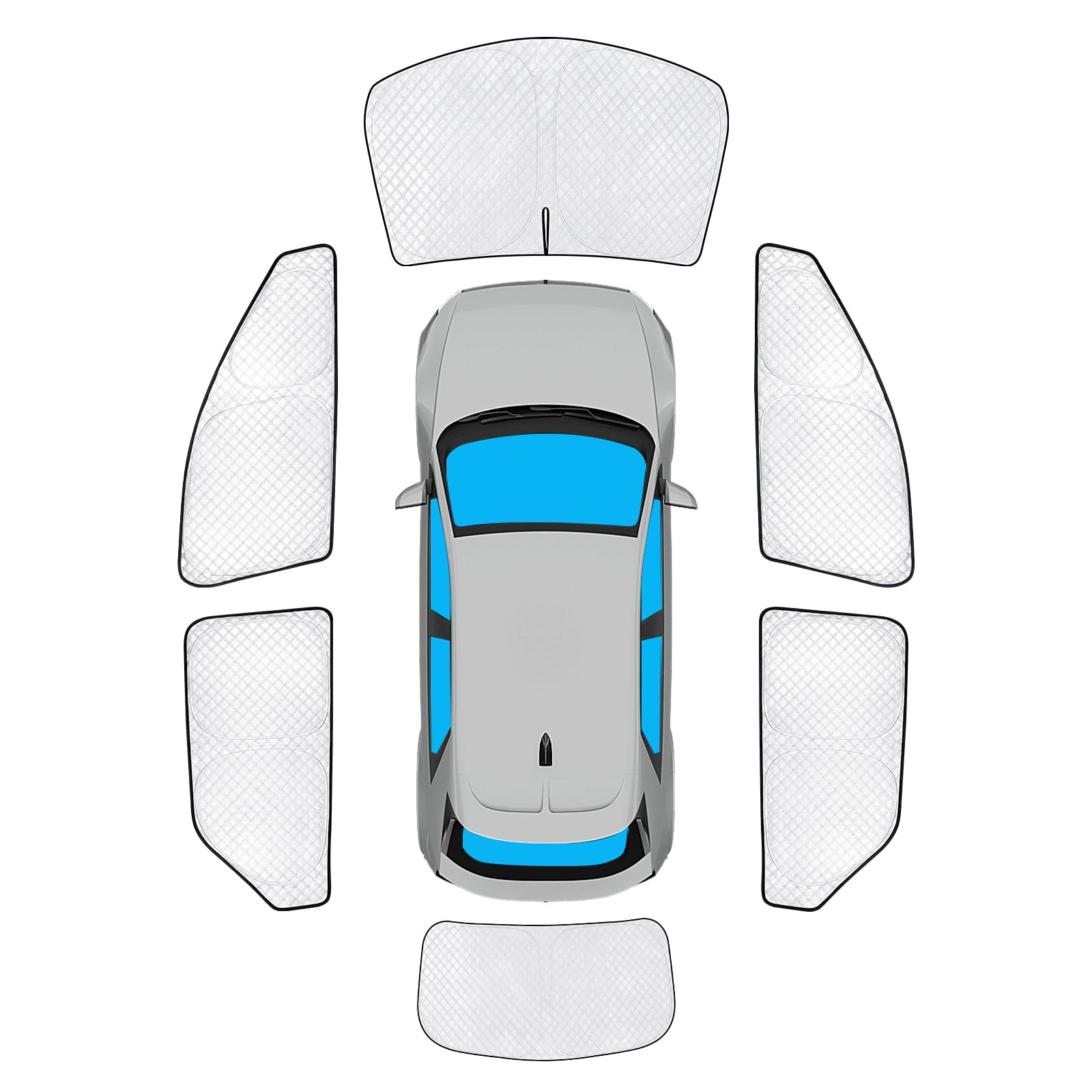 Kmf 6Pcs Full Window Sun Shade Custom Fit For Hyundai Ioniq 5 Accessories 2022-2024, Privacy Car Window Covers Sunshade For Wind