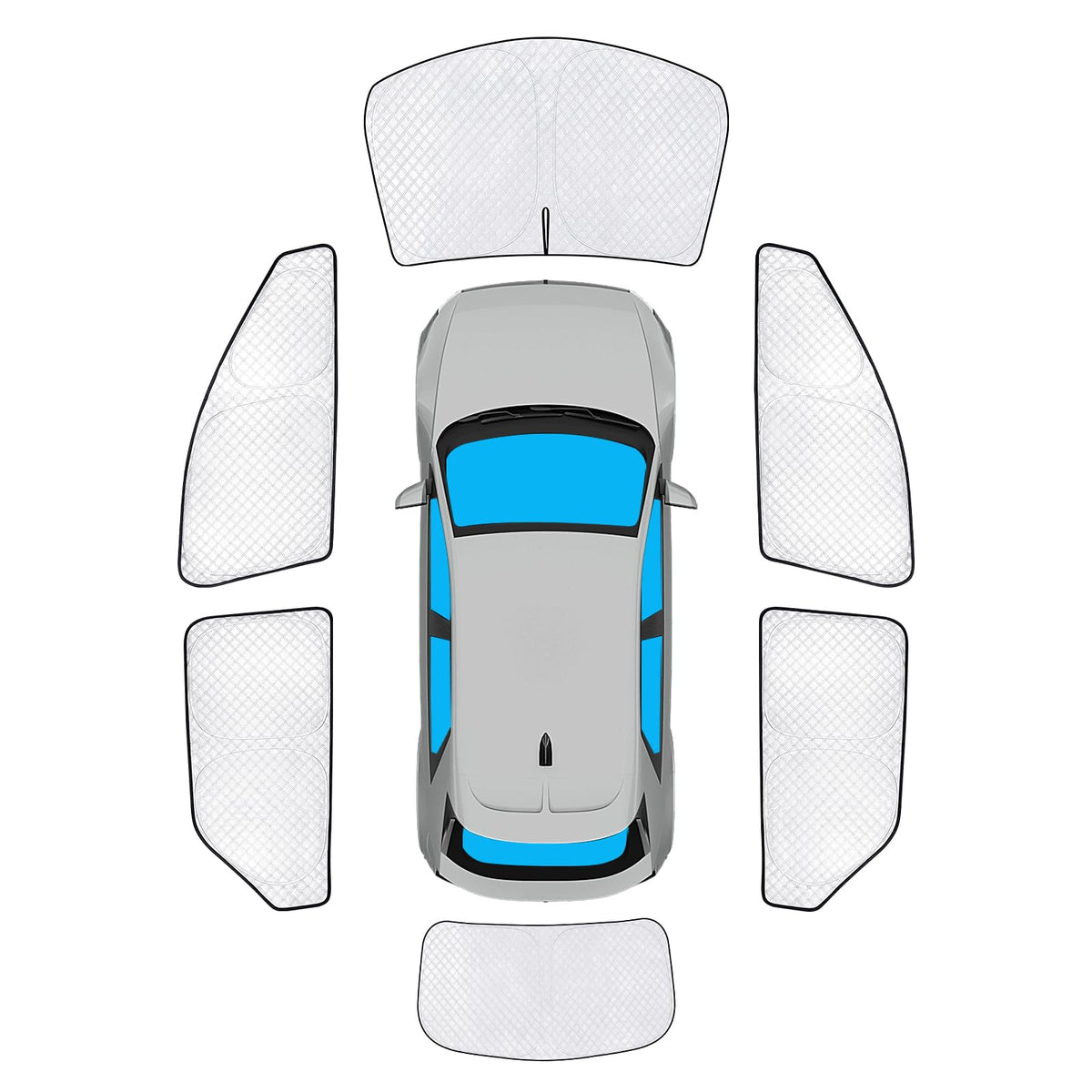 Kmf 6Pcs Full Window Sun Shade Custom Fit For Hyundai Ioniq 5 Accessories 2022-2024, Privacy Car Window Covers Sunshade For Wind