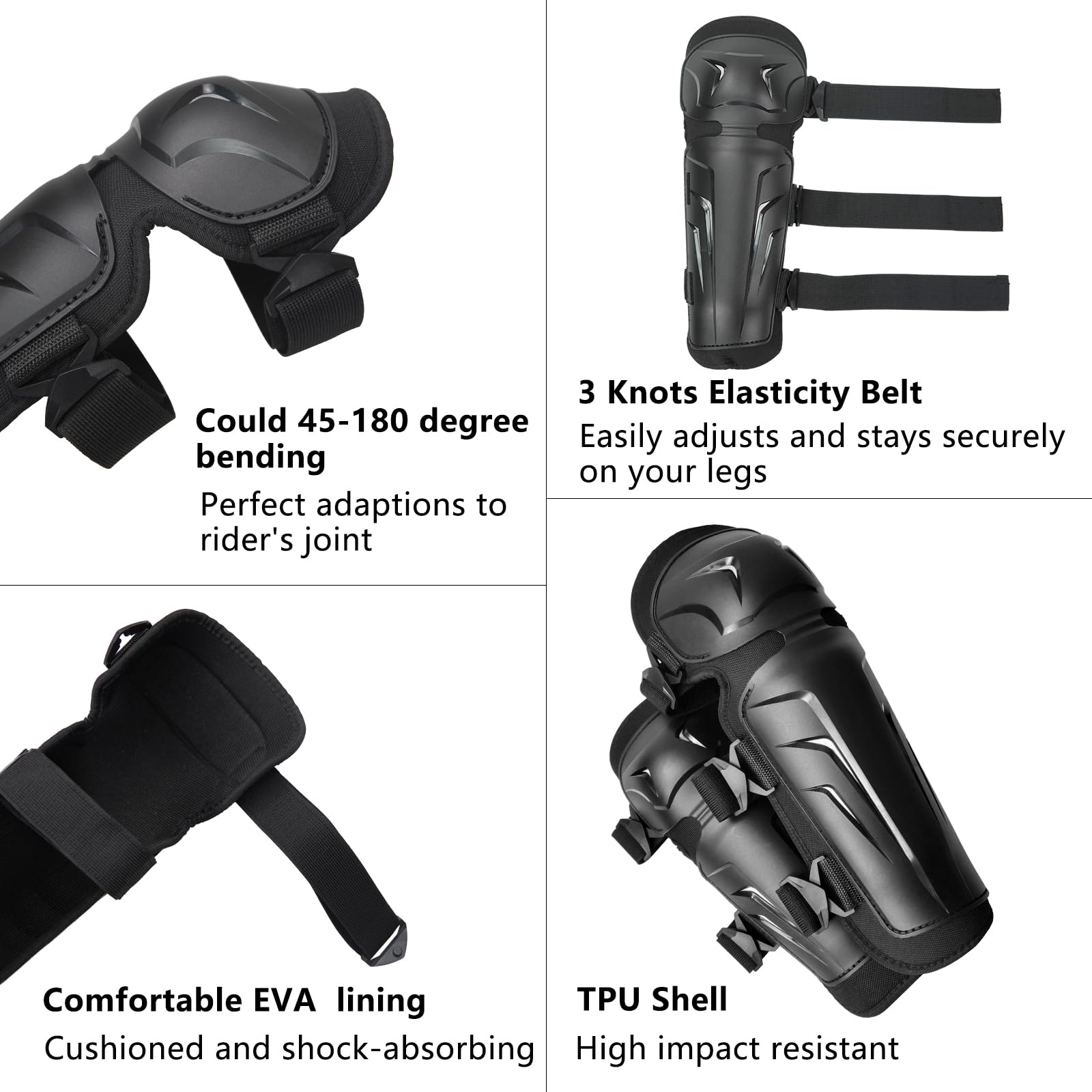 AIDY-PRO Motocross Knee Pads Motorcycle Elbow Pads, Adjustable Motorcycle Elbow Guards Leg Armor Protection, Crashproof Motocros