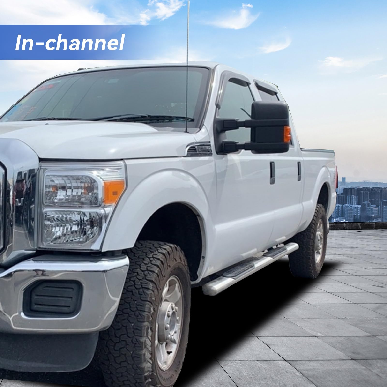 In-Channel Window Visors Rain Guards For 1999-2016 Ford F250 F350 F450 F550 Super Duty, Side Window Vent Wind Deflectors Visors