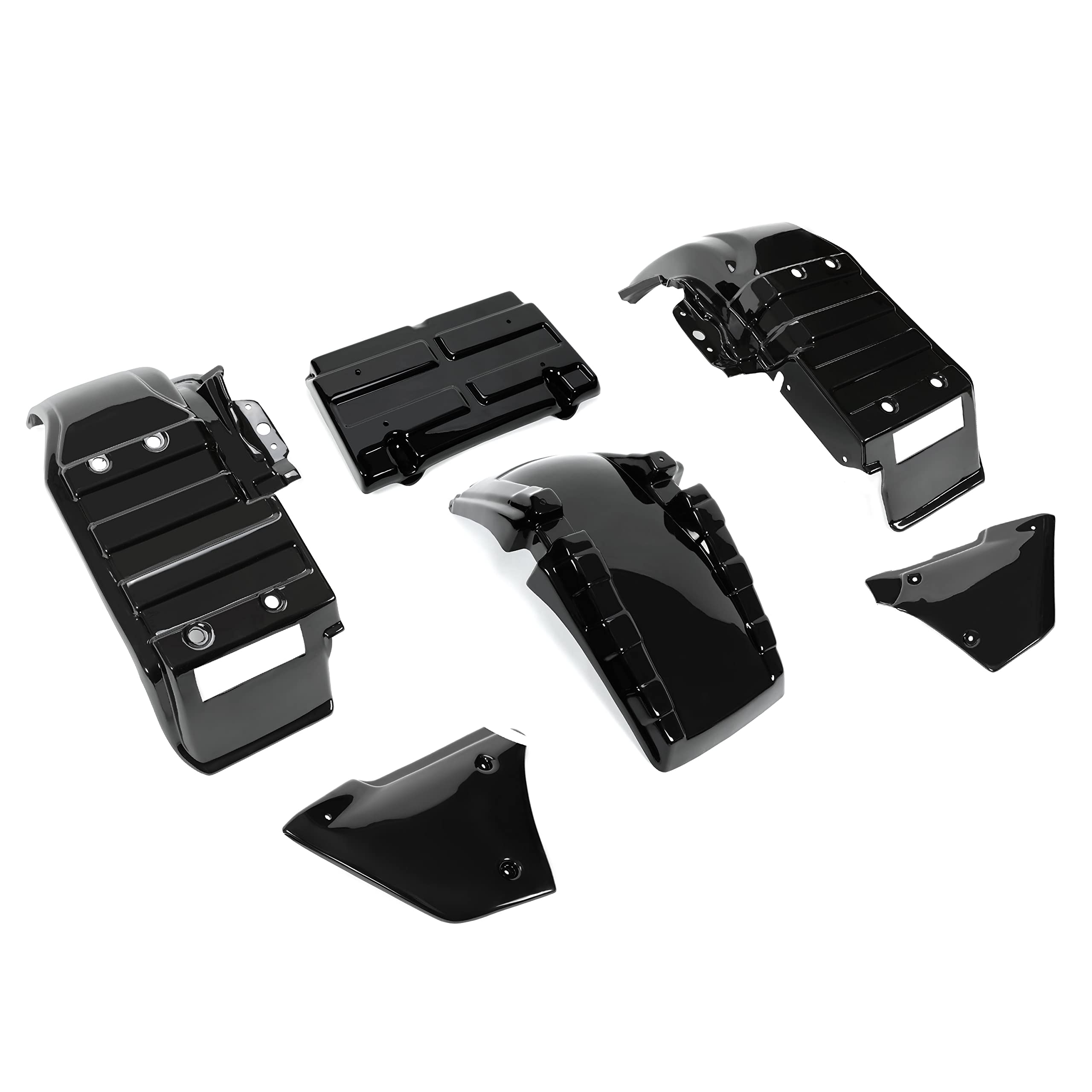 Hecasa 6 Pcs Plastic Kit Compatible With 1985-1987 Honda 250 Atc250Es Complete Plastic Fender Set Black