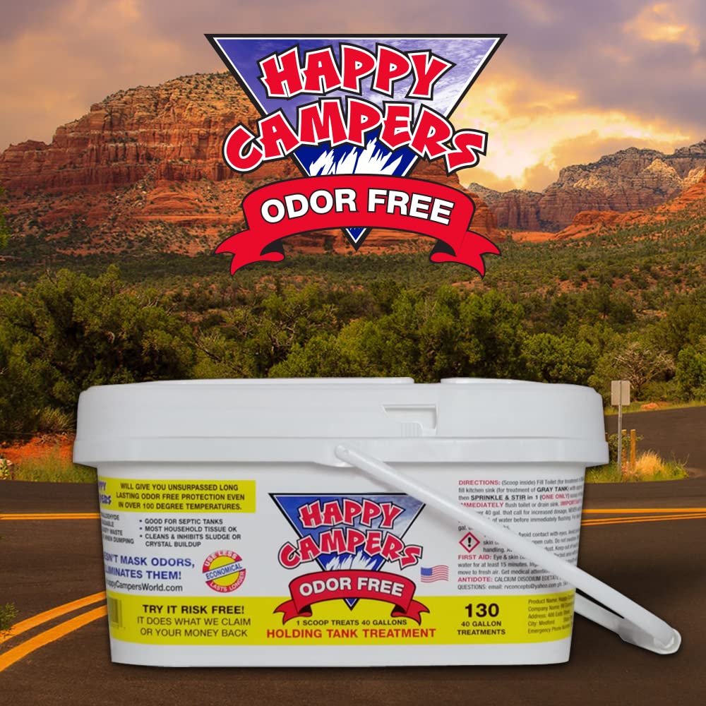 Happy Campers Rv Black Tank Treatment - 130 Treatments Eliminate Odors In Camper Holding Tanks