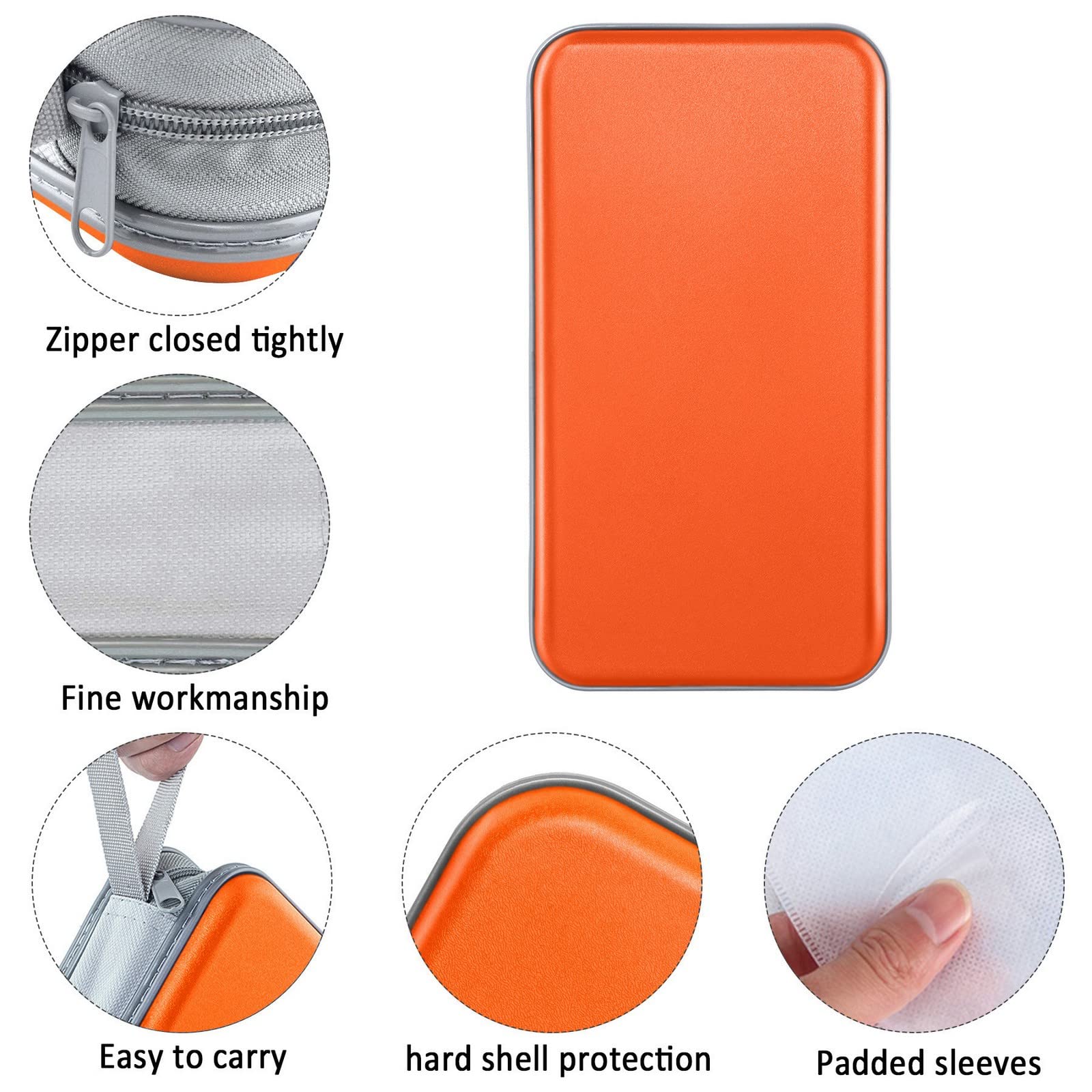 Cd Case, Siveit Dvd Case Holder 96 Capacity Hard Plastic Cd Dvd Disc Cases Storage Binder Wallet For Car Home Office Travel (Ora