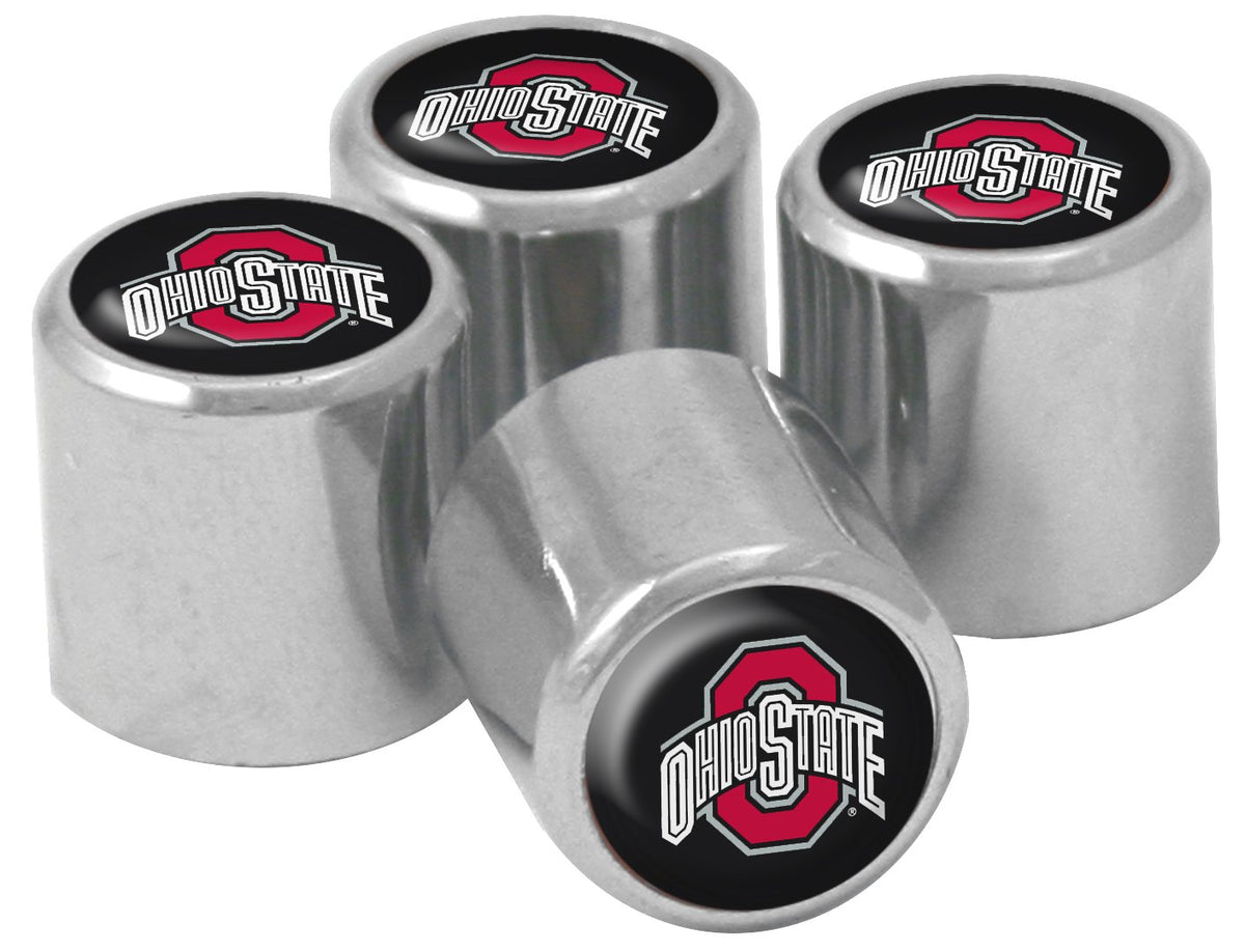 NCAA Ohio State Buckeyes Metal Tire Valve Stem Caps, 4-Pack