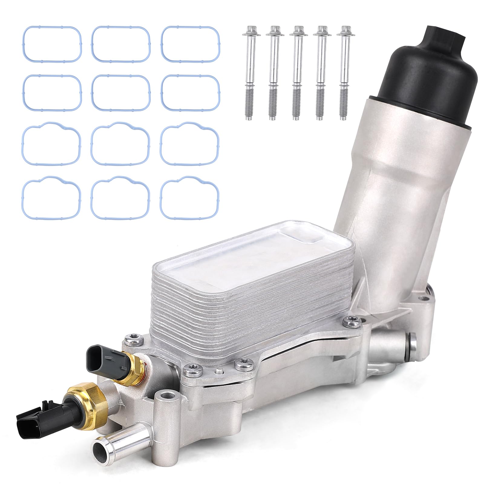 926-959 Upgraded Aluminum Engine Oil Filter Housing Oil Cooler Kit Fit For 3.6L 2011-2023 Dodge Charger Challenger Journey, Jeep