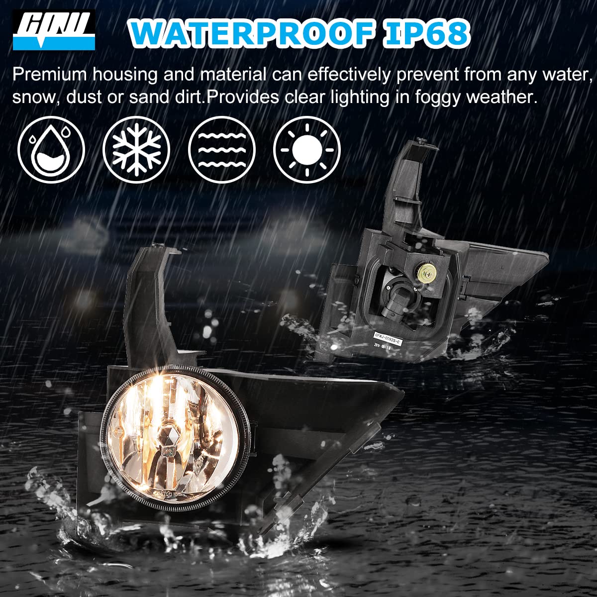 Cpw Fog Lights Compatible With [2005-2006 Honda Cr-V Crv] Driving Fog Lights + Switch + Wiring Kit