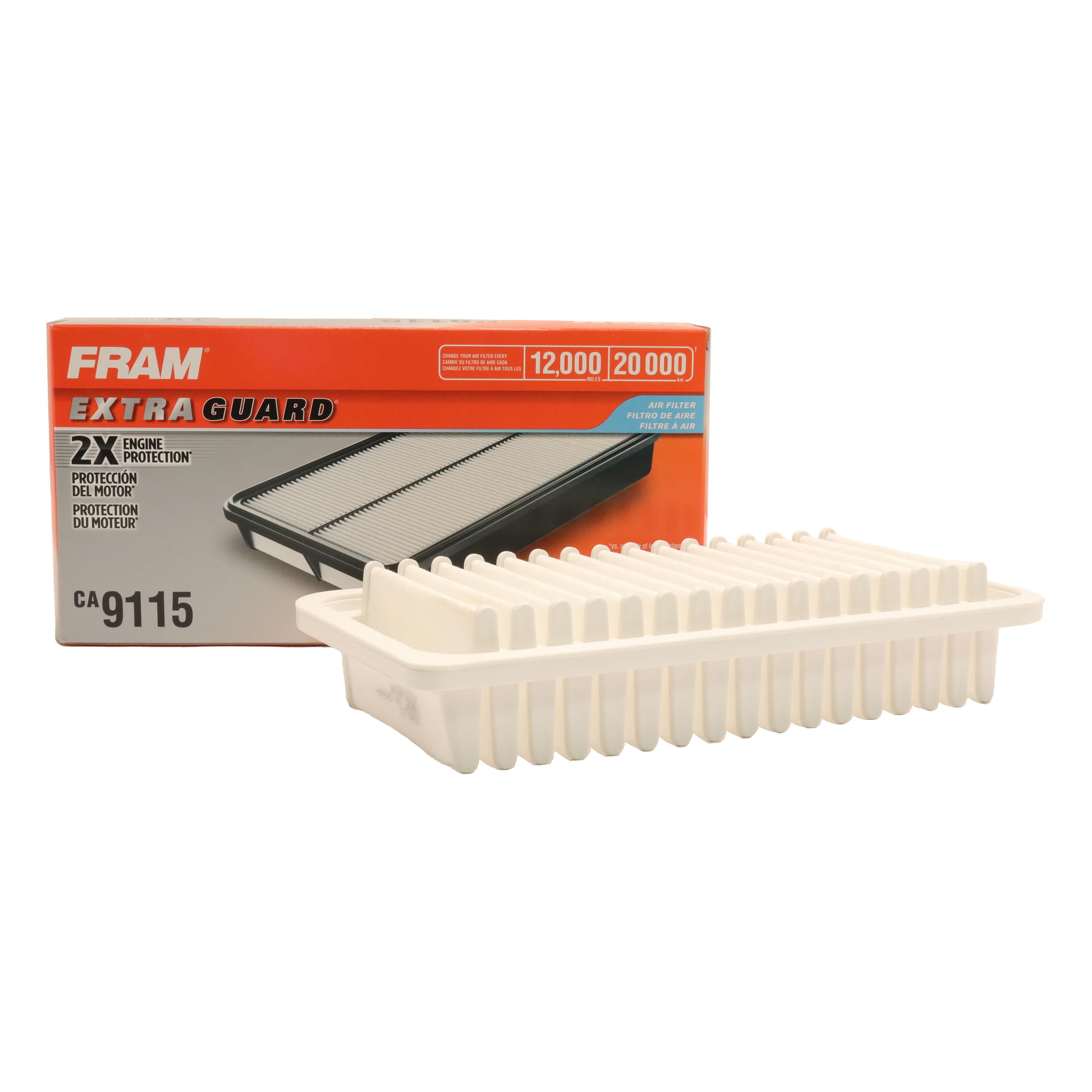 FRAM Extra Guard CA9115 Replacement Engine Air Filter for Select Toyota, Scion and International Models, Provides Up to 12 Months or 12,000 Miles Filter Protection