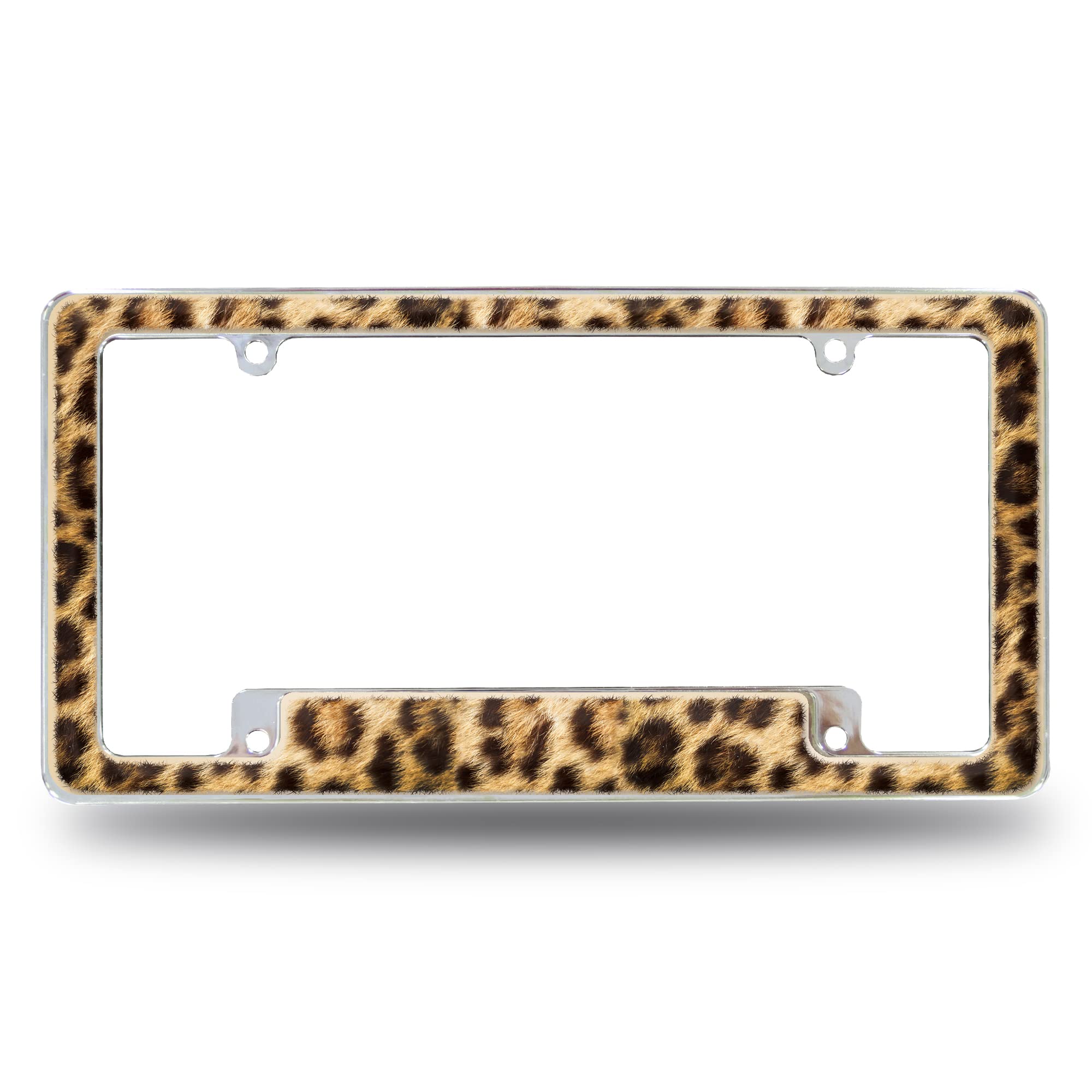 Rico Industries Leopard All Over Automotive License Plate Frame for Car/Truck/SUV (12 x 6)