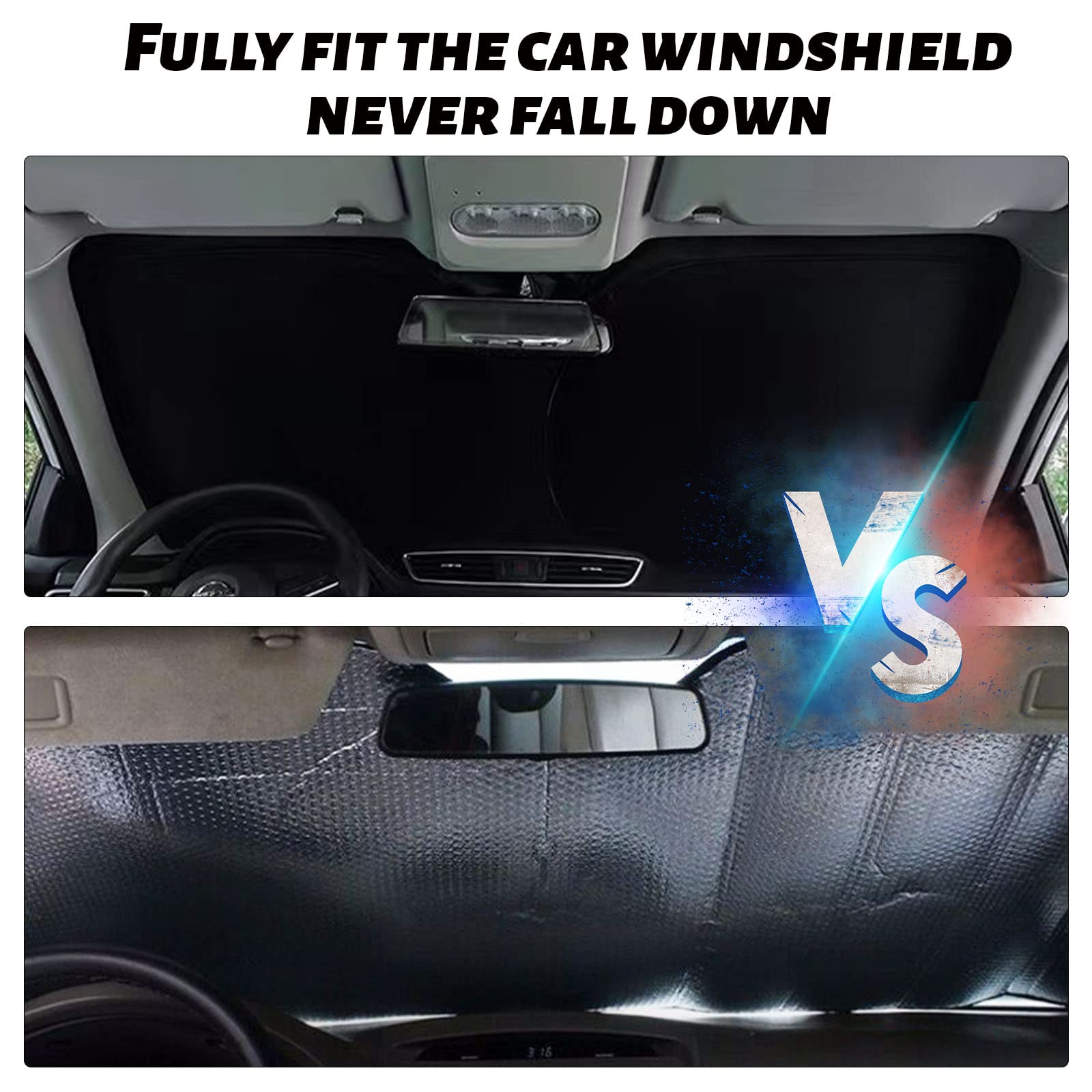 Moricere Upgrade Windshield Sun Shade For Ford F150 2009-2014, Foldable Windshield Sun Visor Blocks Uv Rays