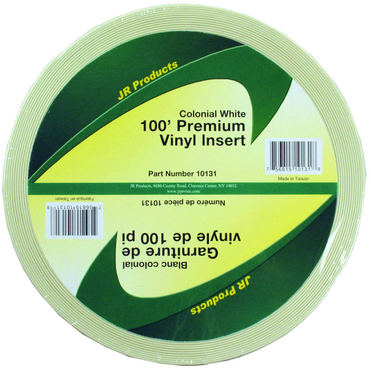 Jr Products 10131 Premium Vinyl Insert - Colonial White, 1 X 100'