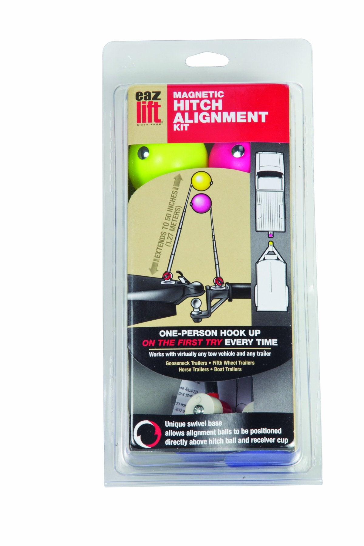 Camco Magnetic Hitch Alignment Kit - Helps You Align Your Hitch | Each Guide Extends Up To 50'' For Easy Viewing | System Works