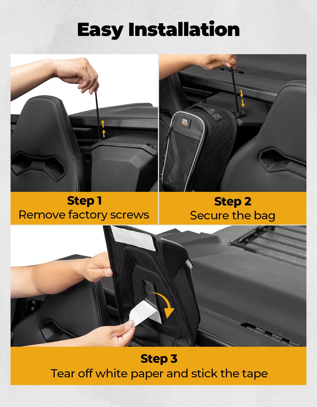 KEMIMOTO Center Bag 1.6 Gal Storage Bag Compatible with 2023+ CFMOTO ZForce 950 Sport & Trail/ZForce 800 Trail G2, 1680D Water R