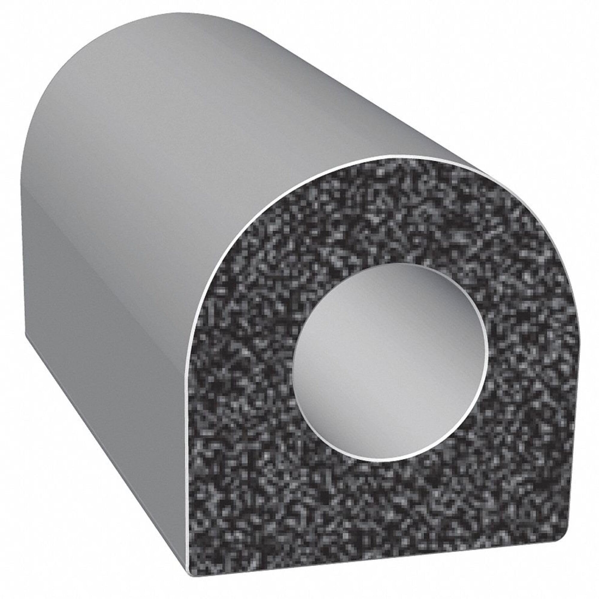 Trim-Lok D-Shaped Rubber Seal - .50    Height, .50    Width, 100 Length - Epdm Foam Seal With Ht (General Acrylic) Pressure Sens