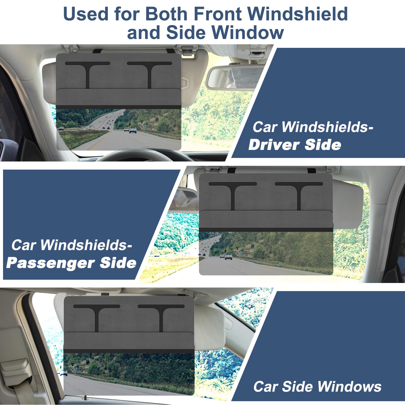 Nazzo Polarized Sun Visor Extender For Car, Car Visor Extender Attachment Sun Blocker, Anti-Glare Removable Pc Lens To Expand Su