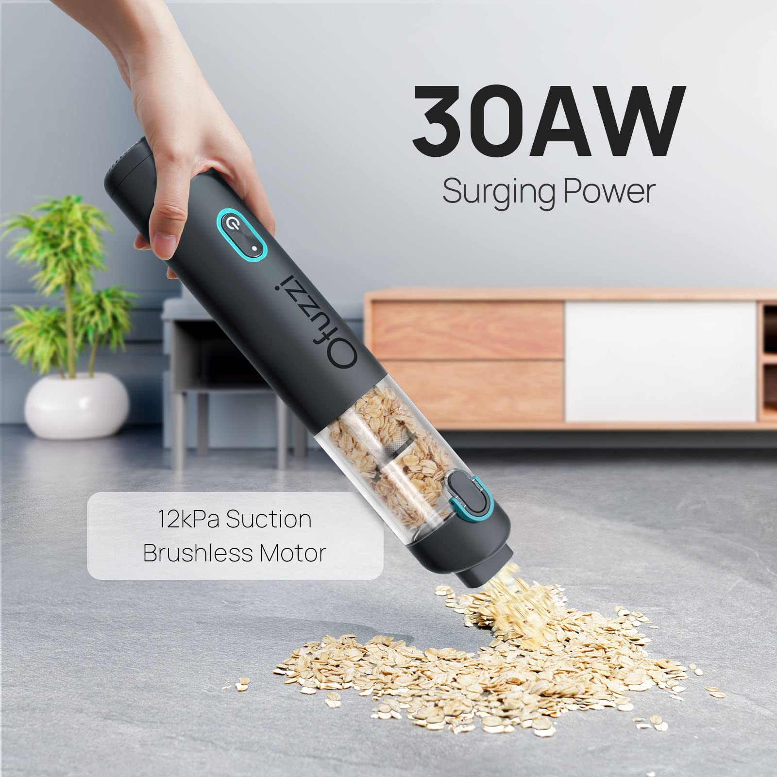 Ofuzzi H8 Apex Car Vacuum Cleaner, Portable Handheld Vacuum With 12000Pa High Power, Ultra-Lightweight 1.2Lbs, Usb-C Fast Chargi