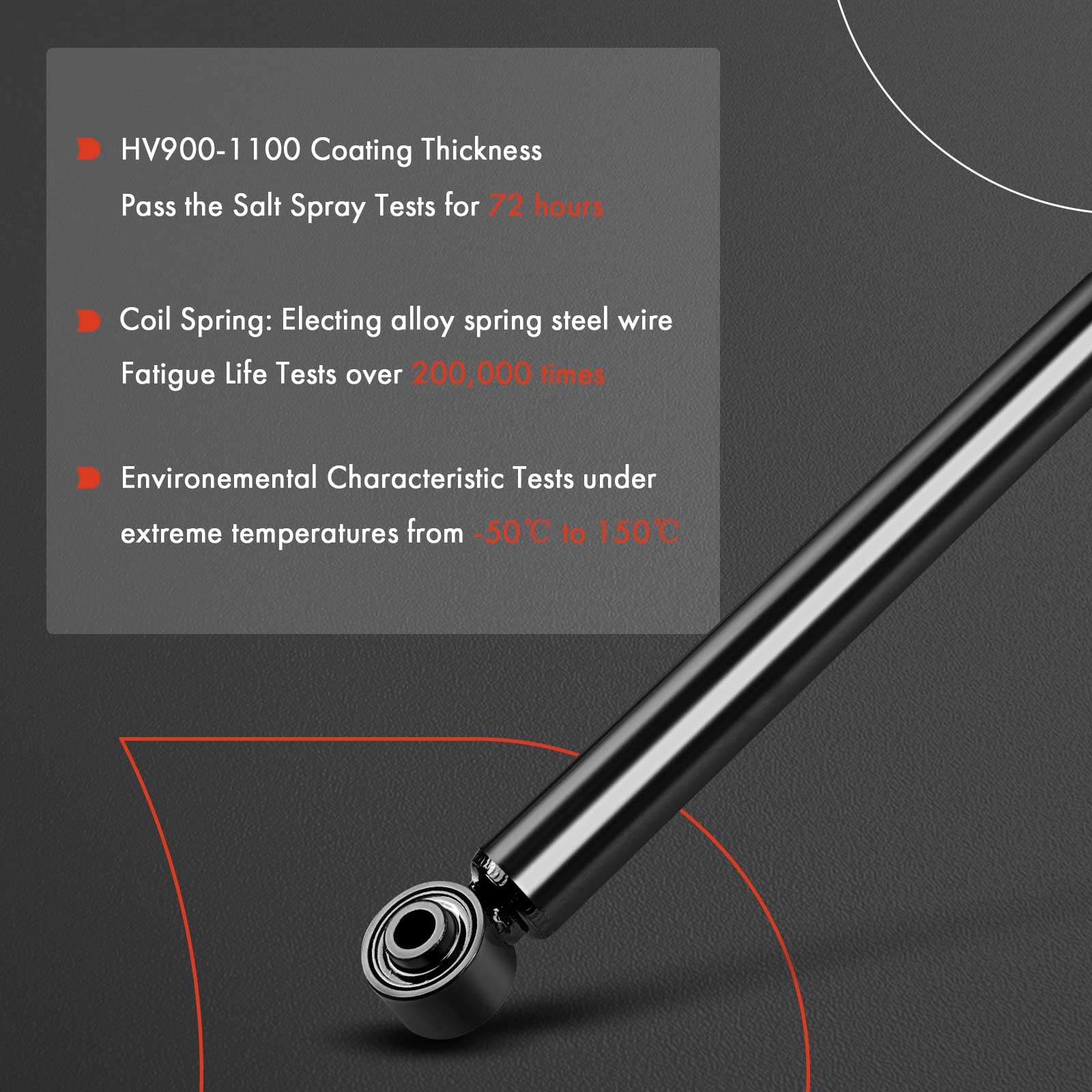 A-Premium Rear Pair (2) Strut Shock Absorber Compatible With Mazda 3 2010-2013, 2.0L 2.5L, Driver And Passenger Side