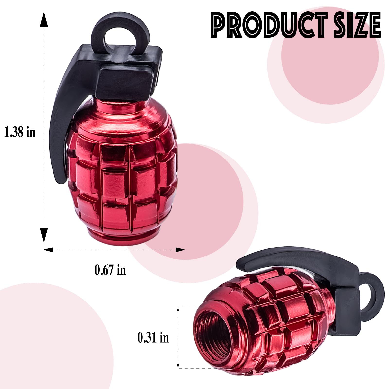 Meajoo 8Pcs Tire Valve Stem Caps, Aluminium Alloy Tire Valve Stem Covers Universal Car Wheel Tire Valve Caps For Cars, Trucks, S