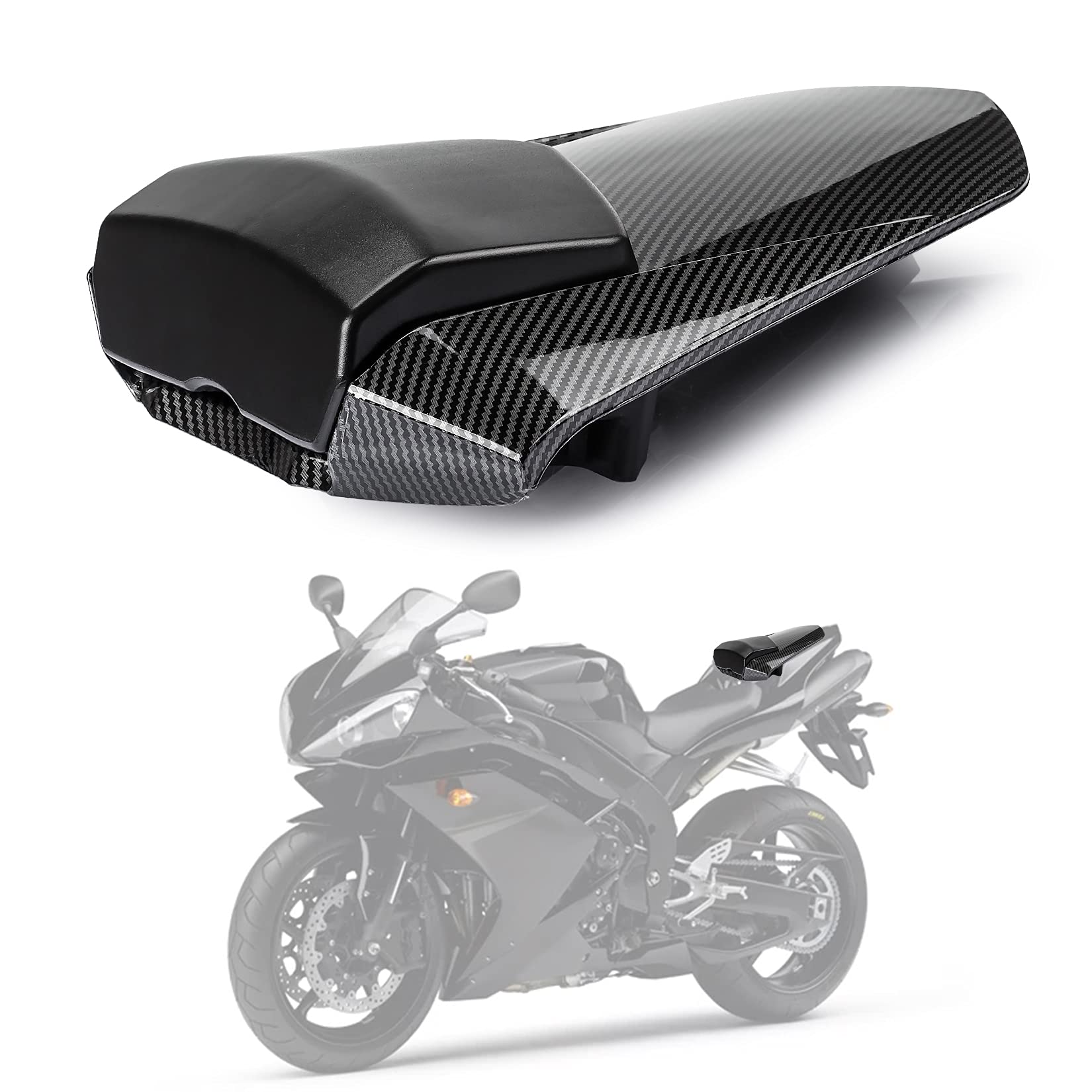 PSLER Rear Seat Cover Rear Seat Fairing Cover for YZF R1 2007 2008 (Carbon)