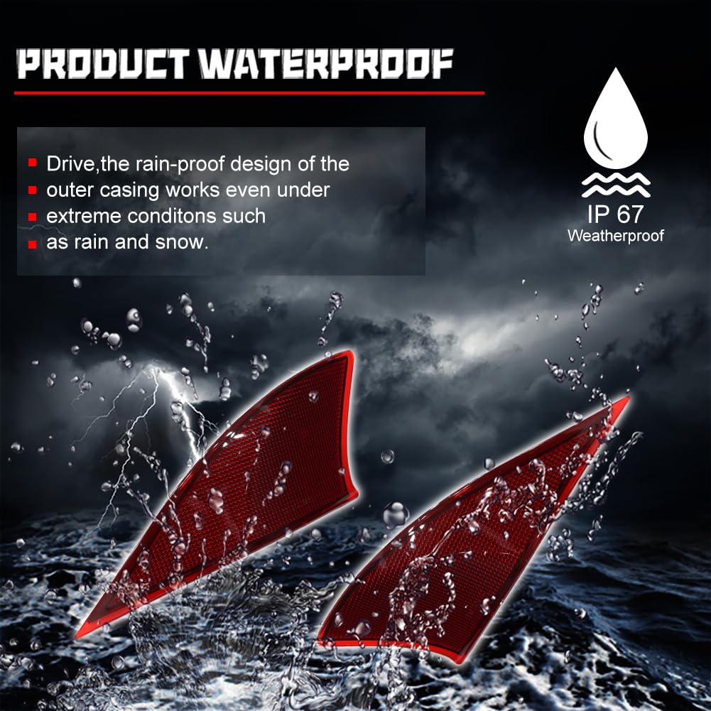 Kenrtir Red Lens Rear Bumper Reflector Light Lenses Housing Assembly Compatible With 2014-2020 Lexus Is Is250 Is300 Is350 Is200T Is-F